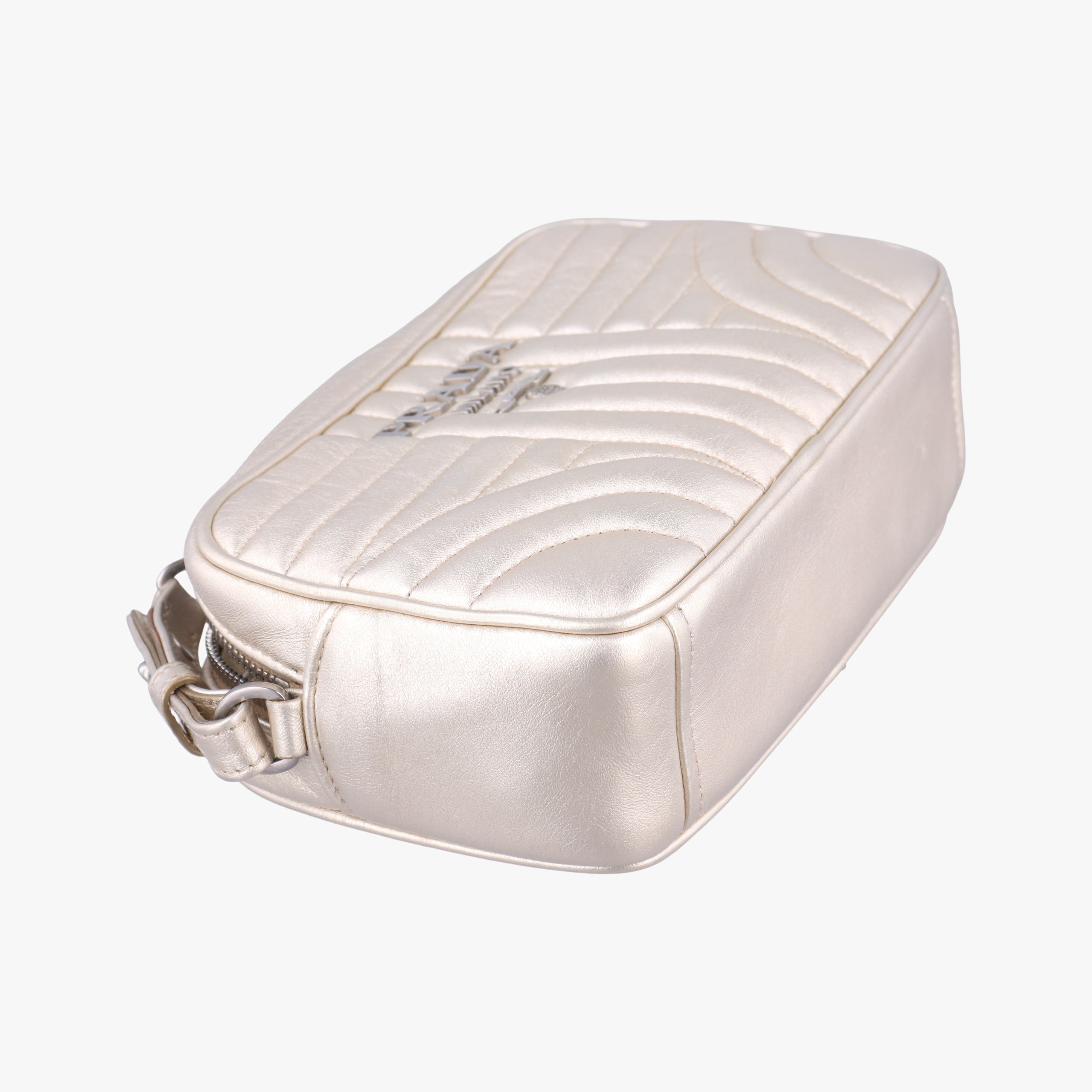 Pre-owned Prada Diagramme Golden Leather 1BH084 shoulderbag | stylenewstar