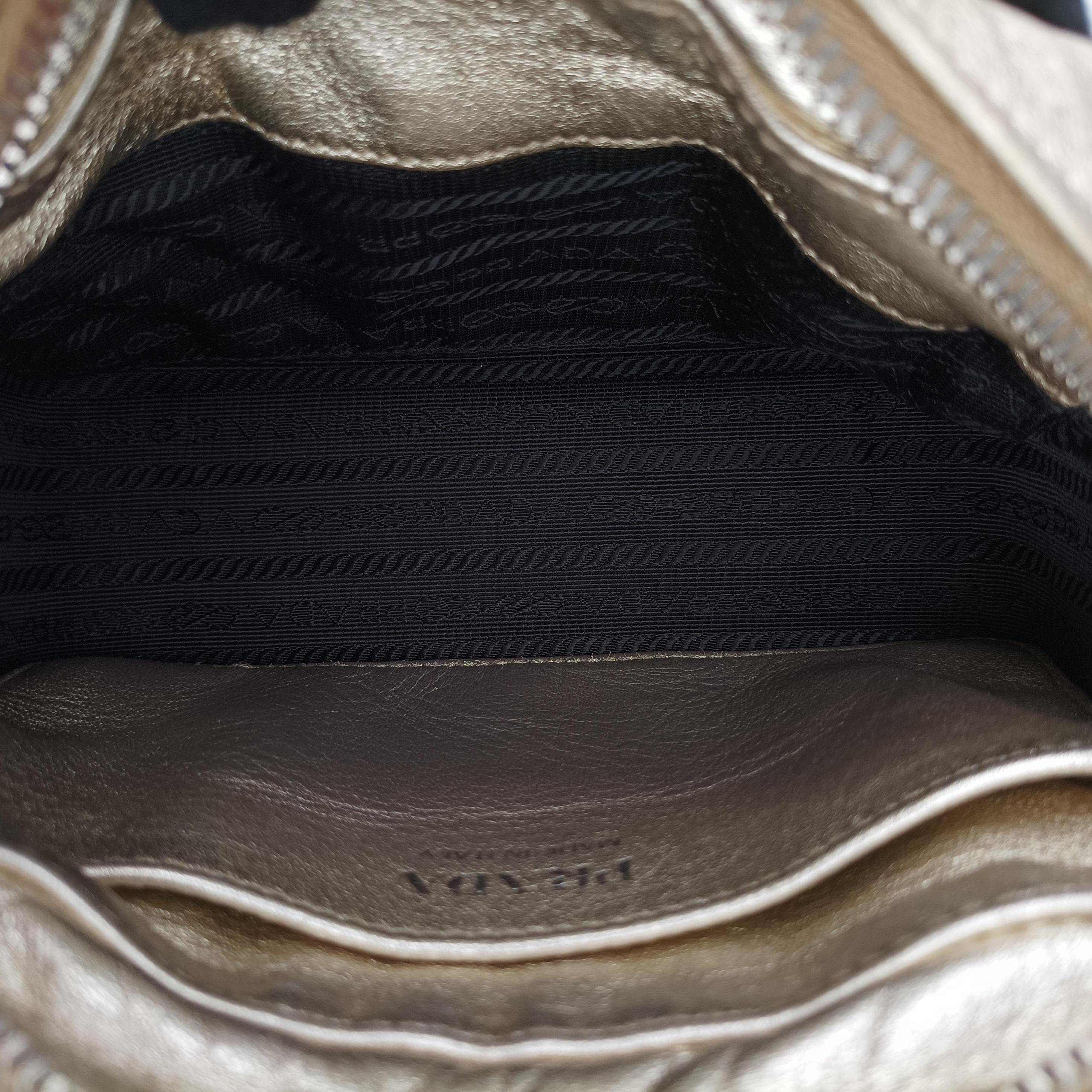 Pre-owned Prada Diagramme Golden Leather 1BH084 shoulderbag | stylenewstar