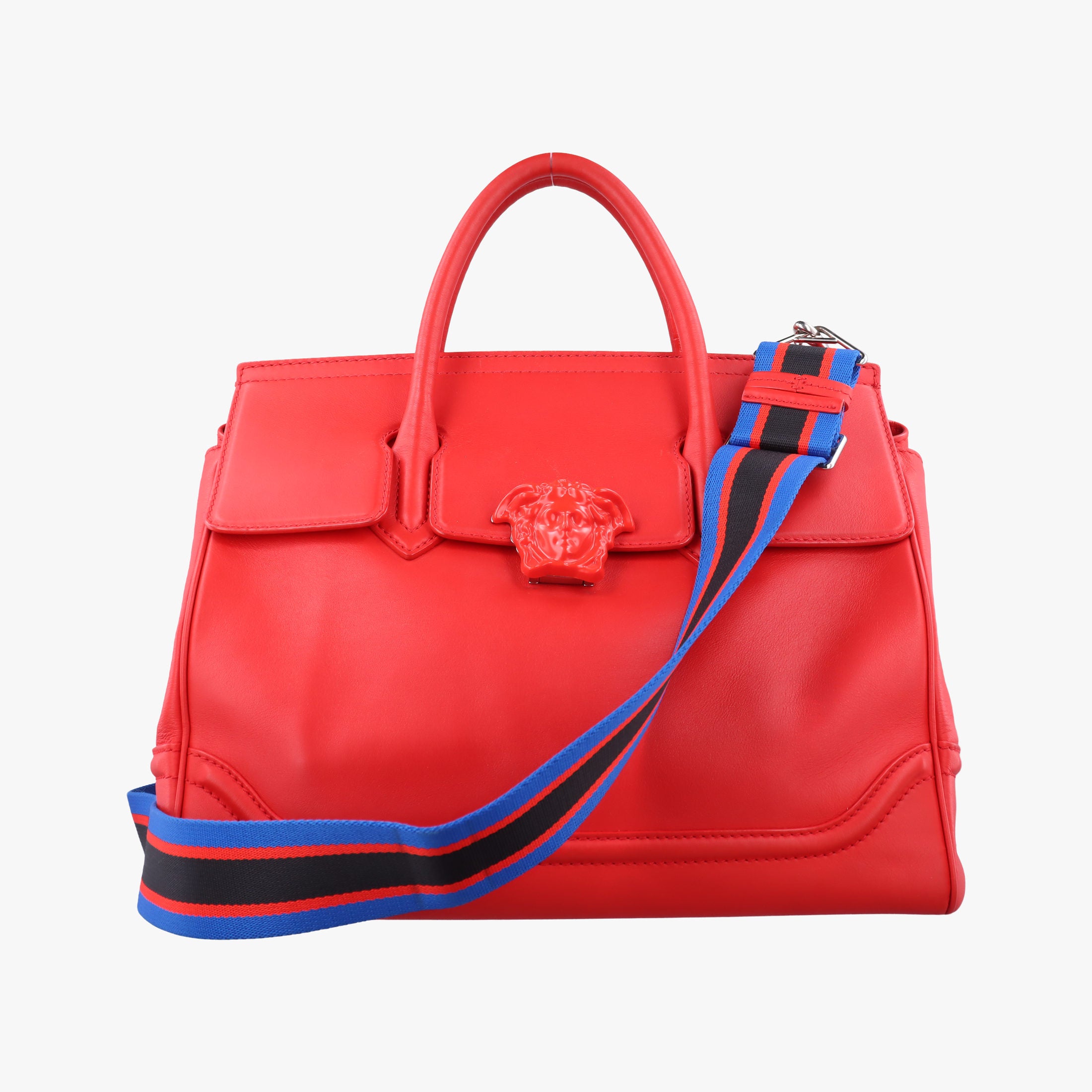 Pre-owned VERSACE Palazzo Empire Red Leather  shoulderbag | stylenewstar