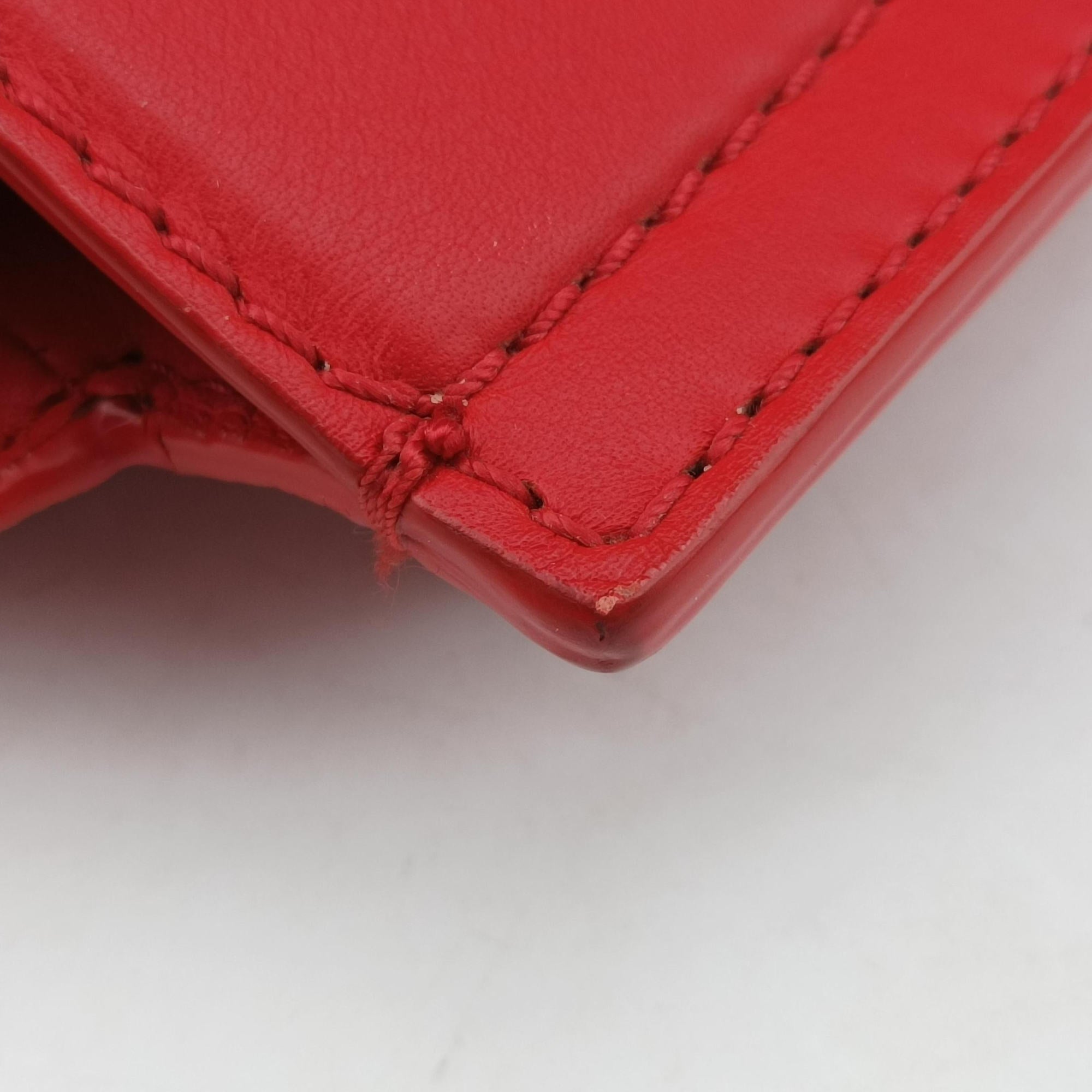 Pre-owned VERSACE Palazzo Empire Red Leather  shoulderbag | stylenewstar