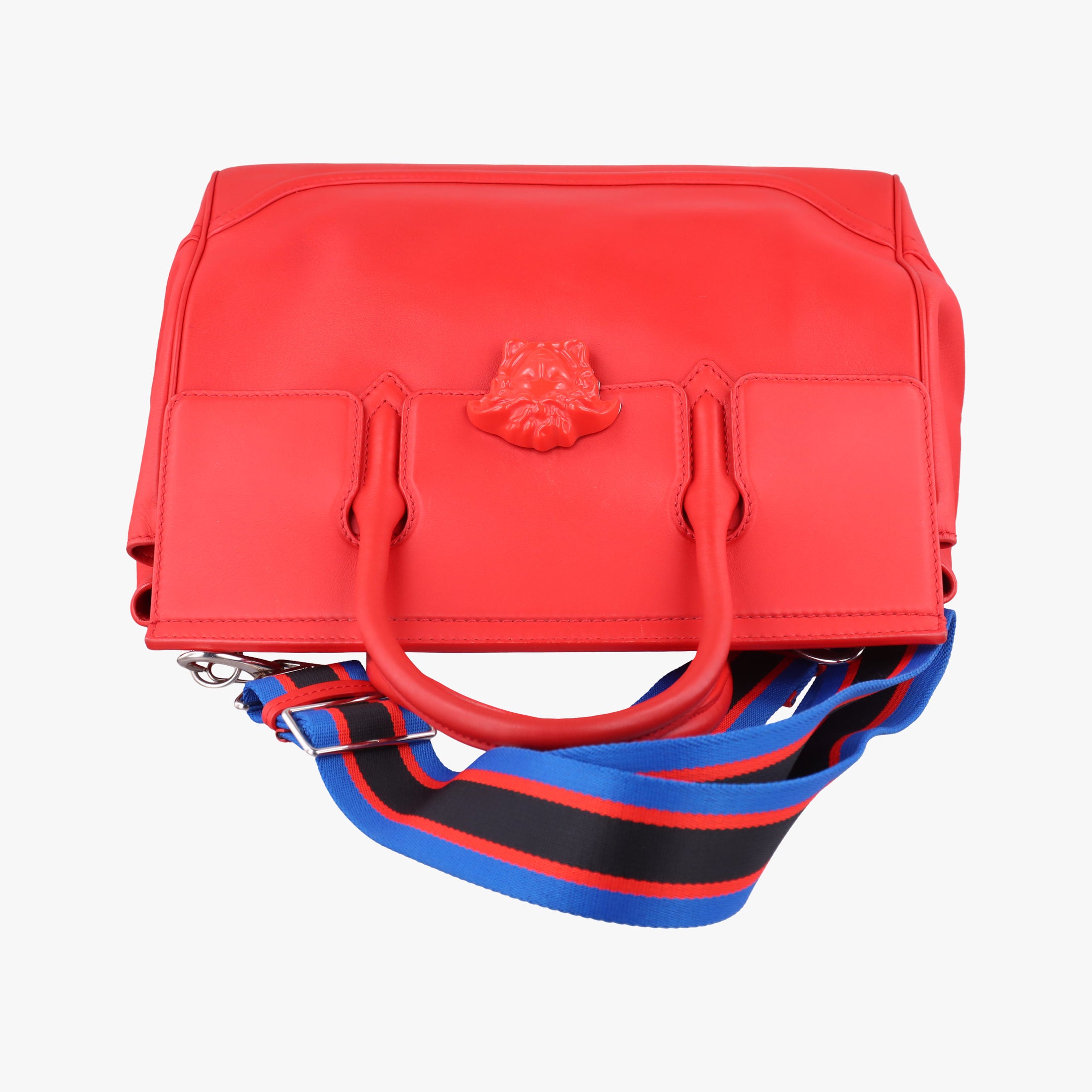 Pre-owned VERSACE Palazzo Empire Red Leather  shoulderbag | stylenewstar