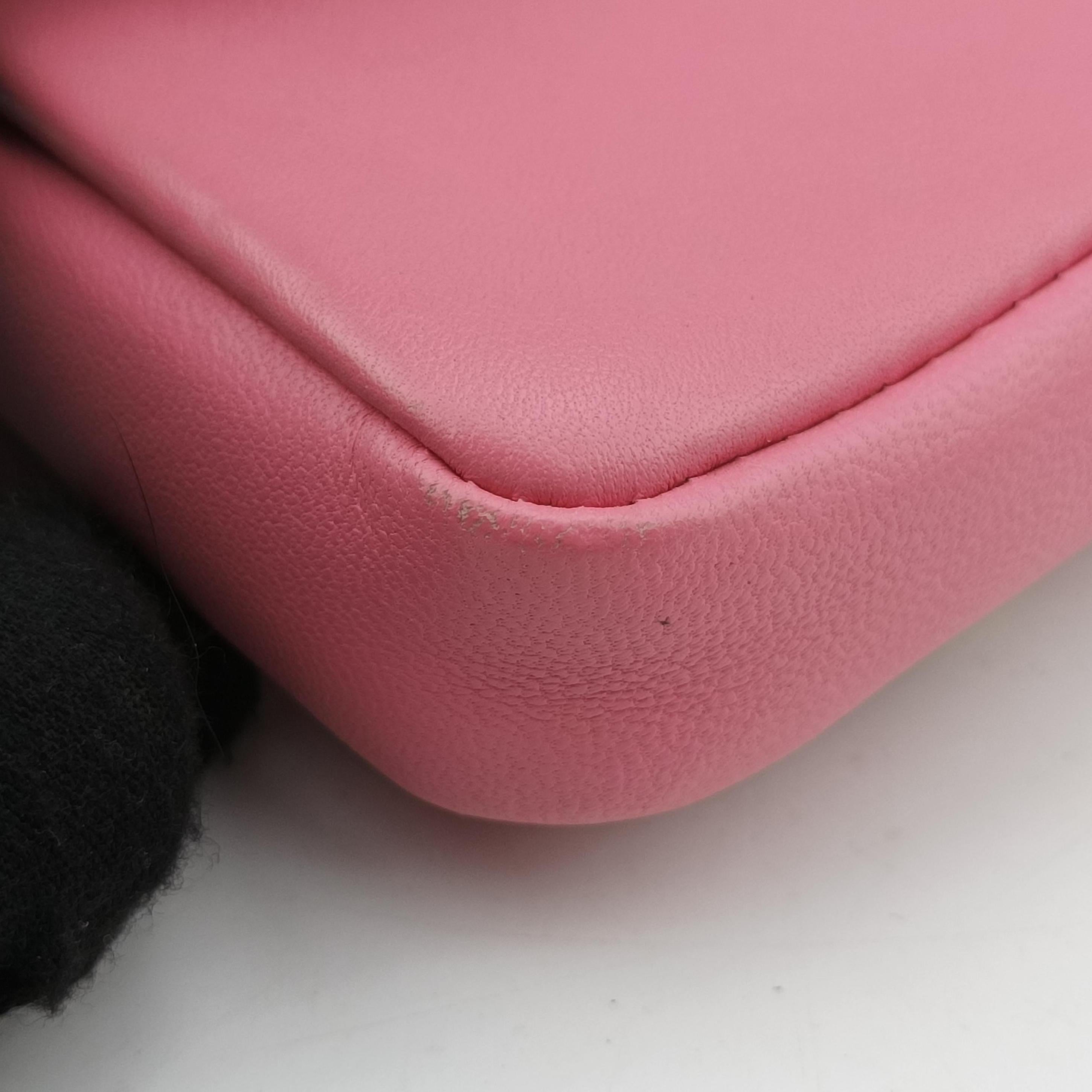 Pre-owned Fendi monster micro Baguette Pink Leather 8M0354 shoulderbag | stylenewstar