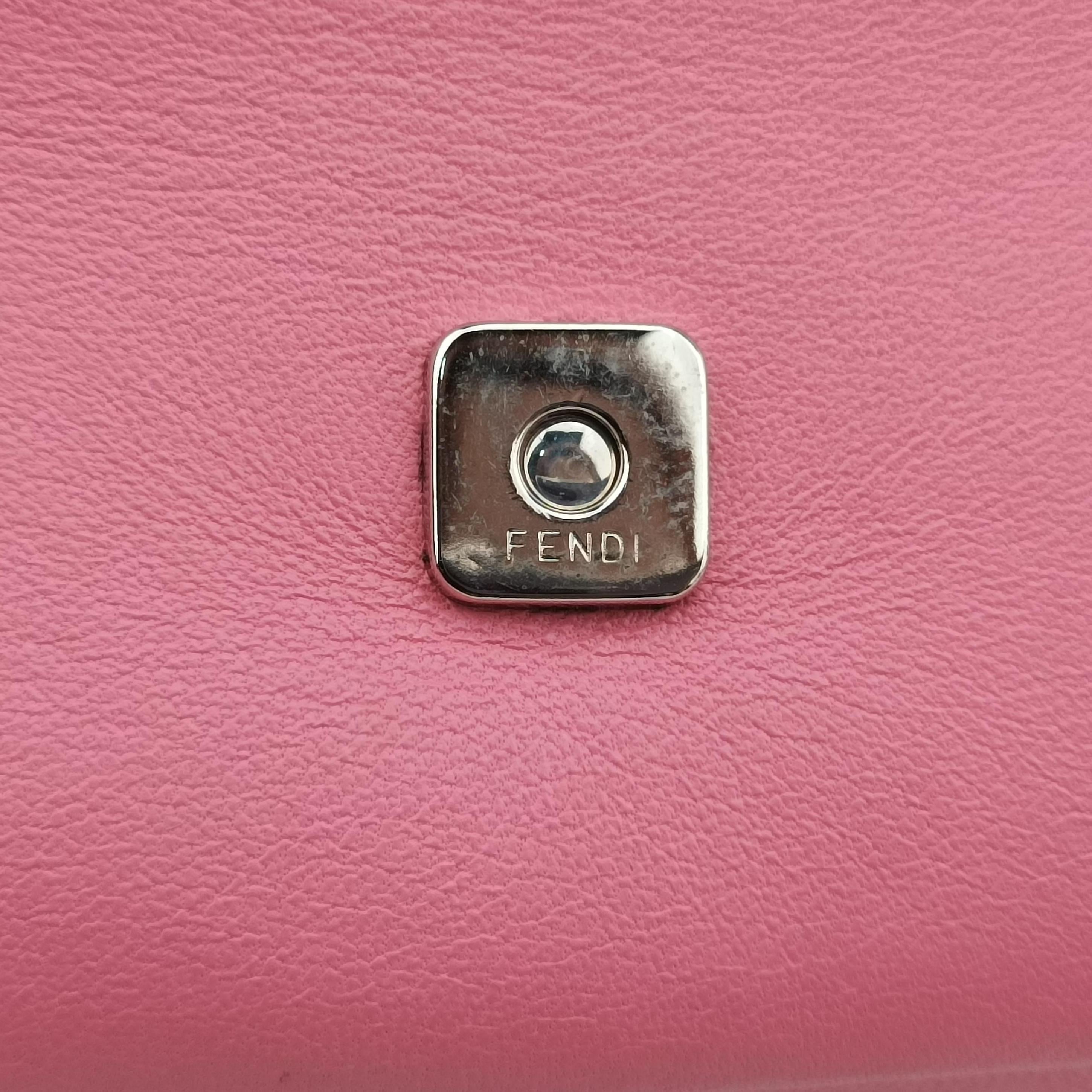 Pre-owned Fendi monster micro Baguette Pink Leather 8M0354 shoulderbag | stylenewstar