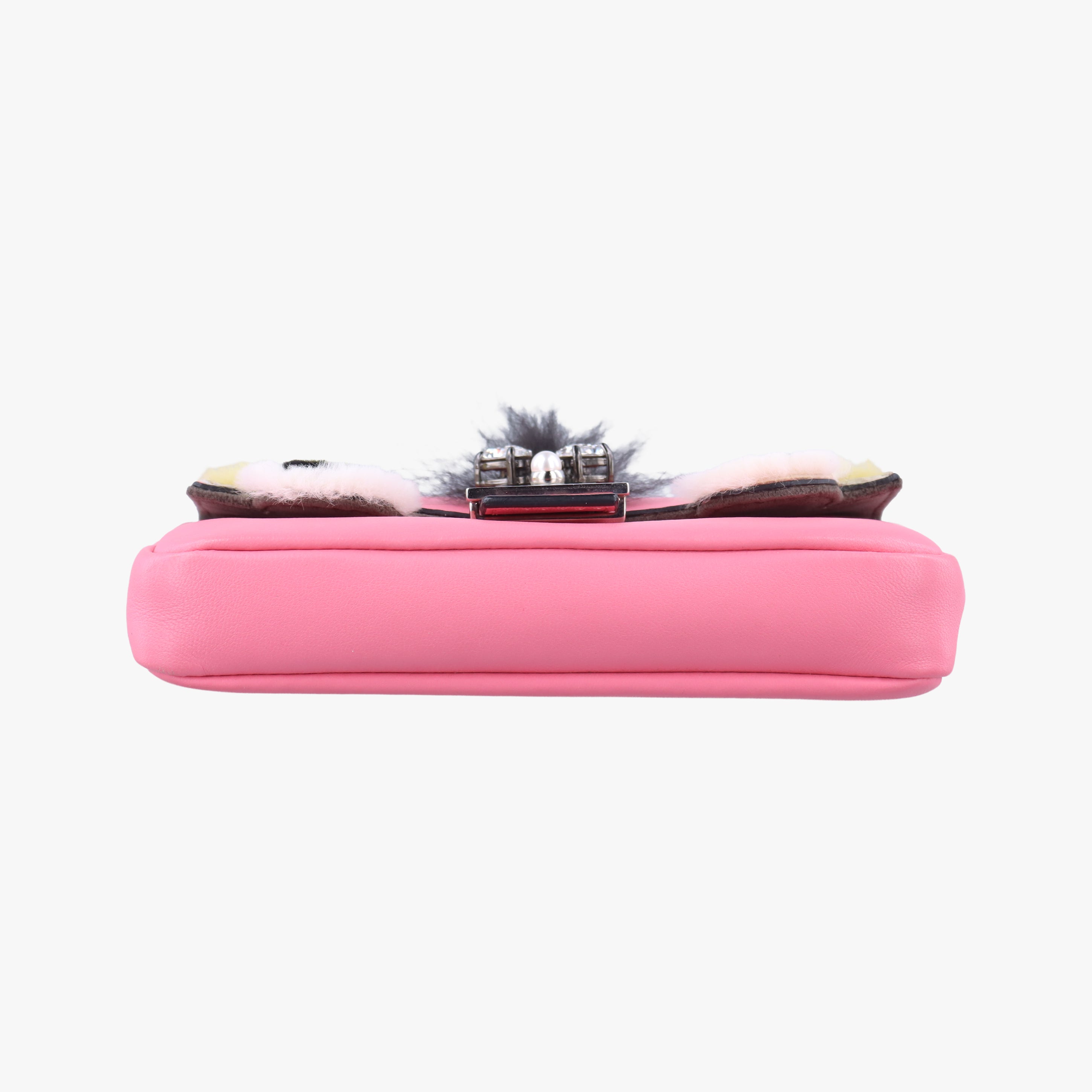 Pre-owned Fendi monster micro Baguette Pink Leather 8M0354 shoulderbag | stylenewstar