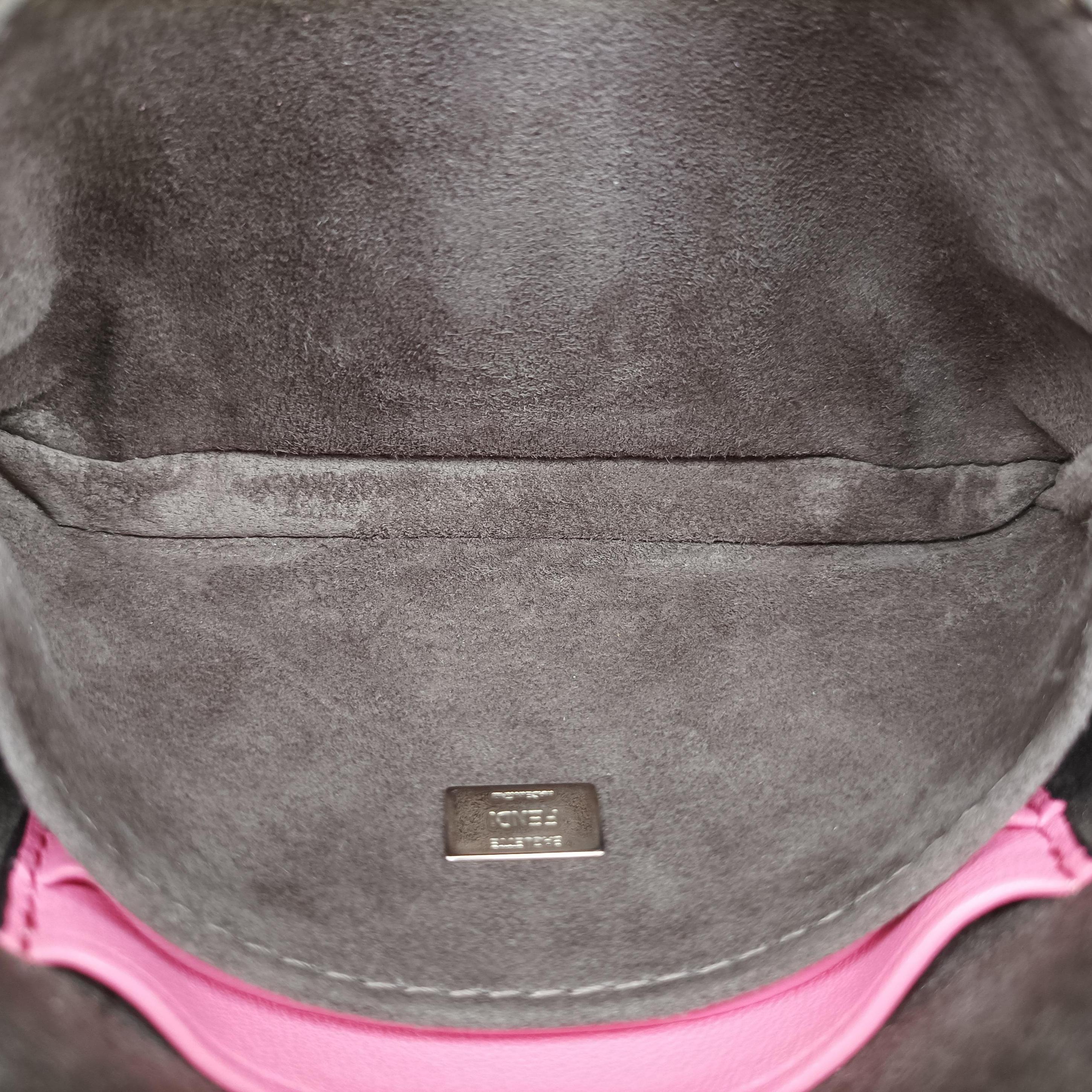 Pre-owned Fendi monster micro Baguette Pink Leather 8M0354 shoulderbag | stylenewstar