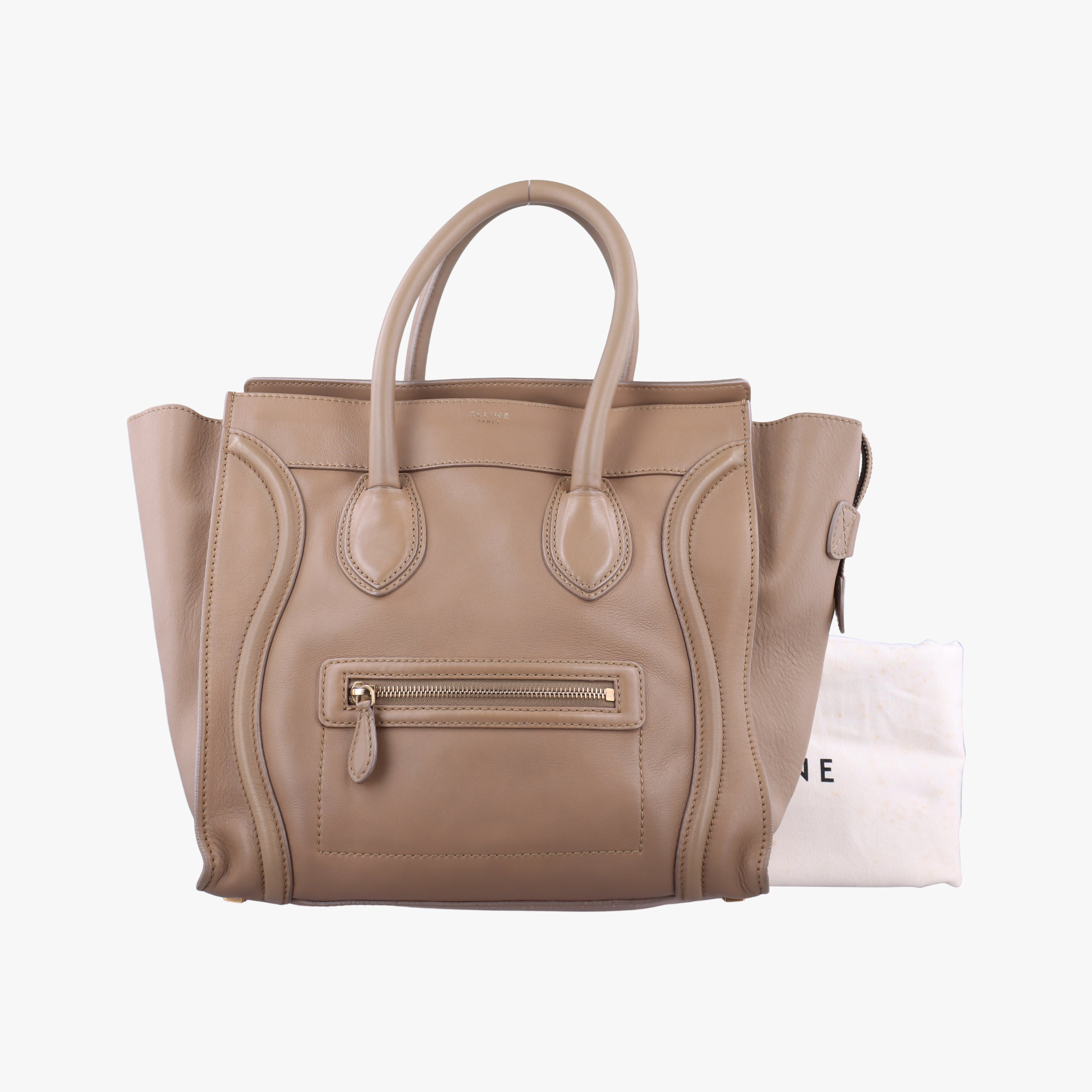 Secondhand Celine luggage mini shopper Beige Leather  handbag | stylenewstar