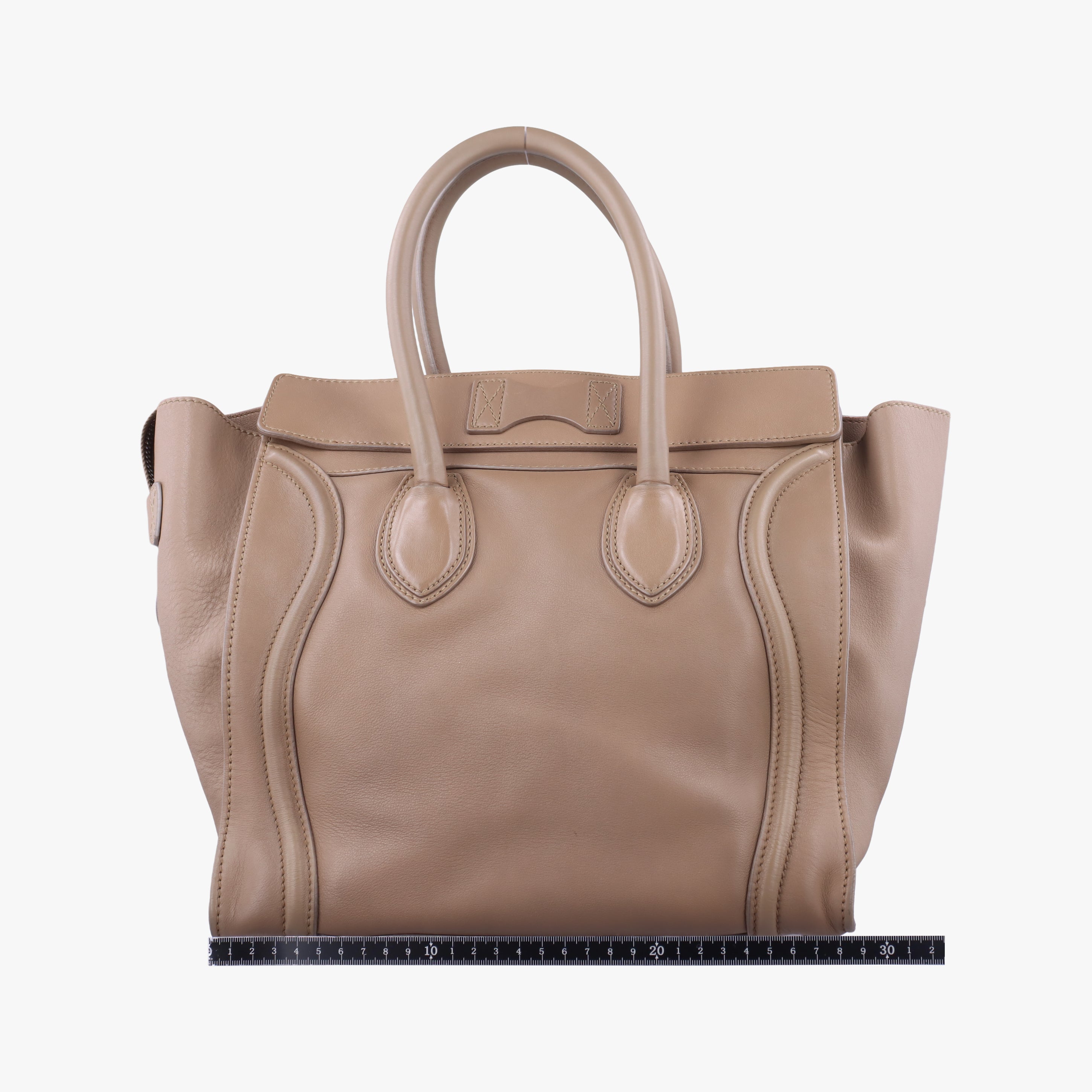 Secondhand Celine luggage mini shopper Beige Leather  handbag | stylenewstar