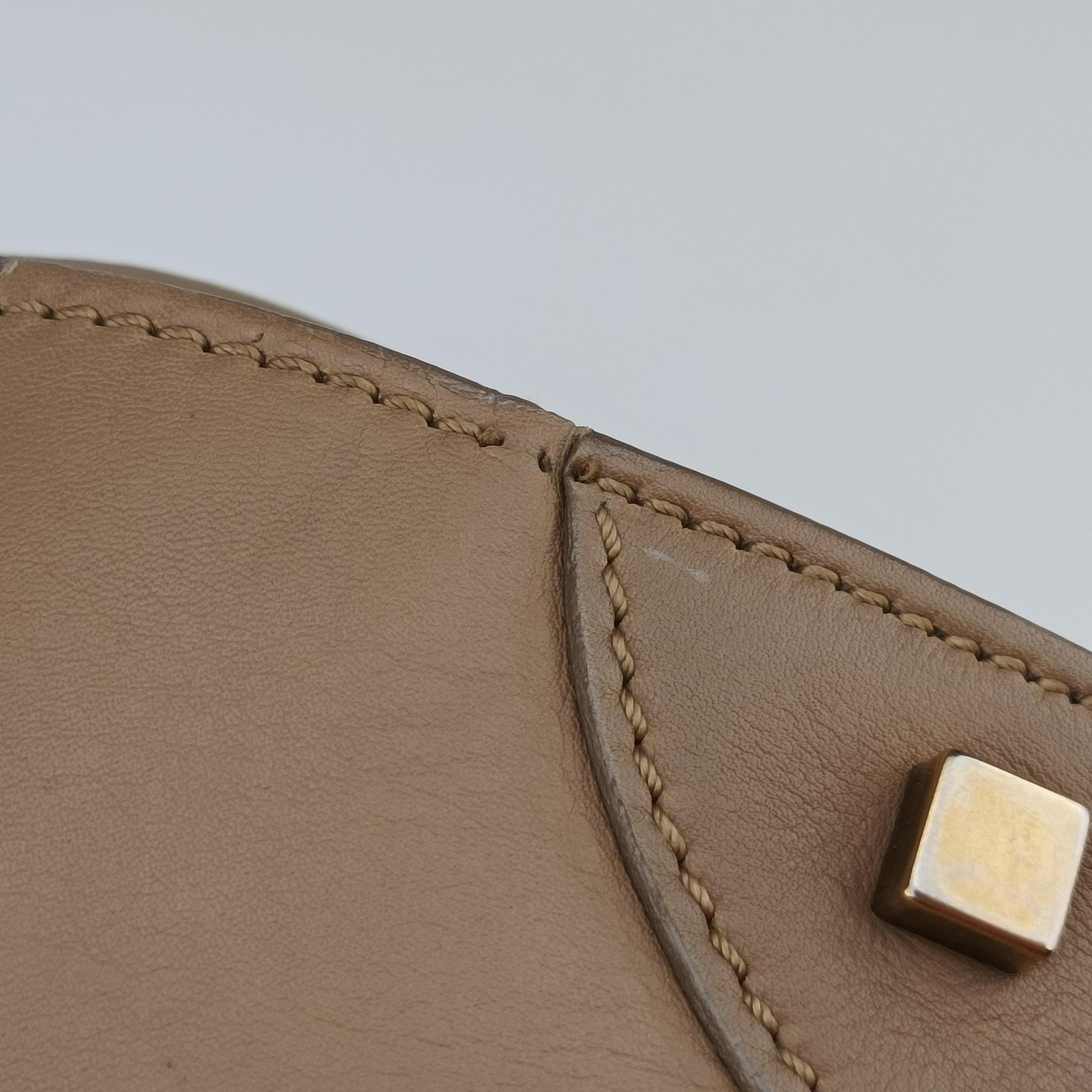 Secondhand Celine luggage mini shopper Beige Leather  handbag | stylenewstar