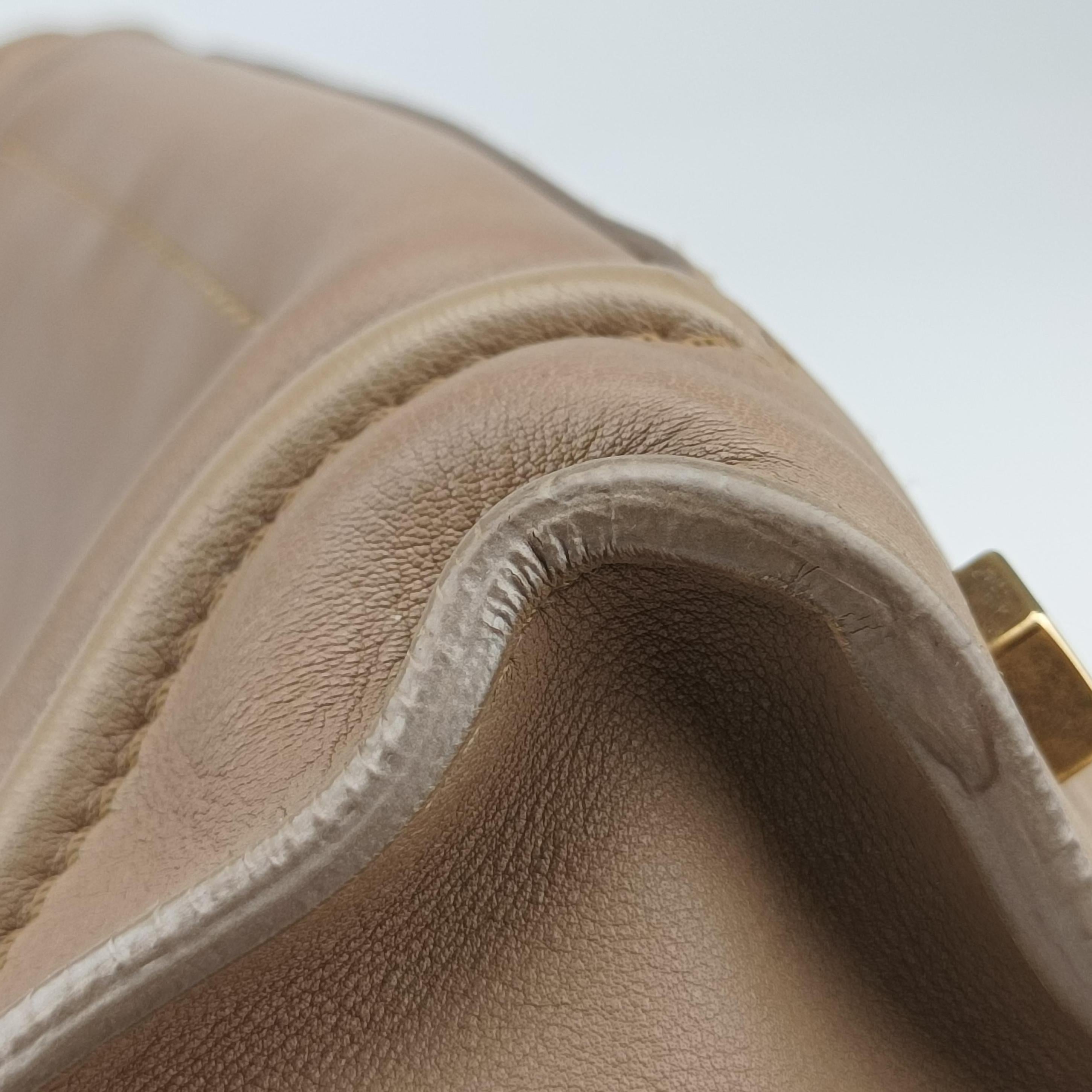 Secondhand Celine luggage mini shopper Beige Leather  handbag | stylenewstar
