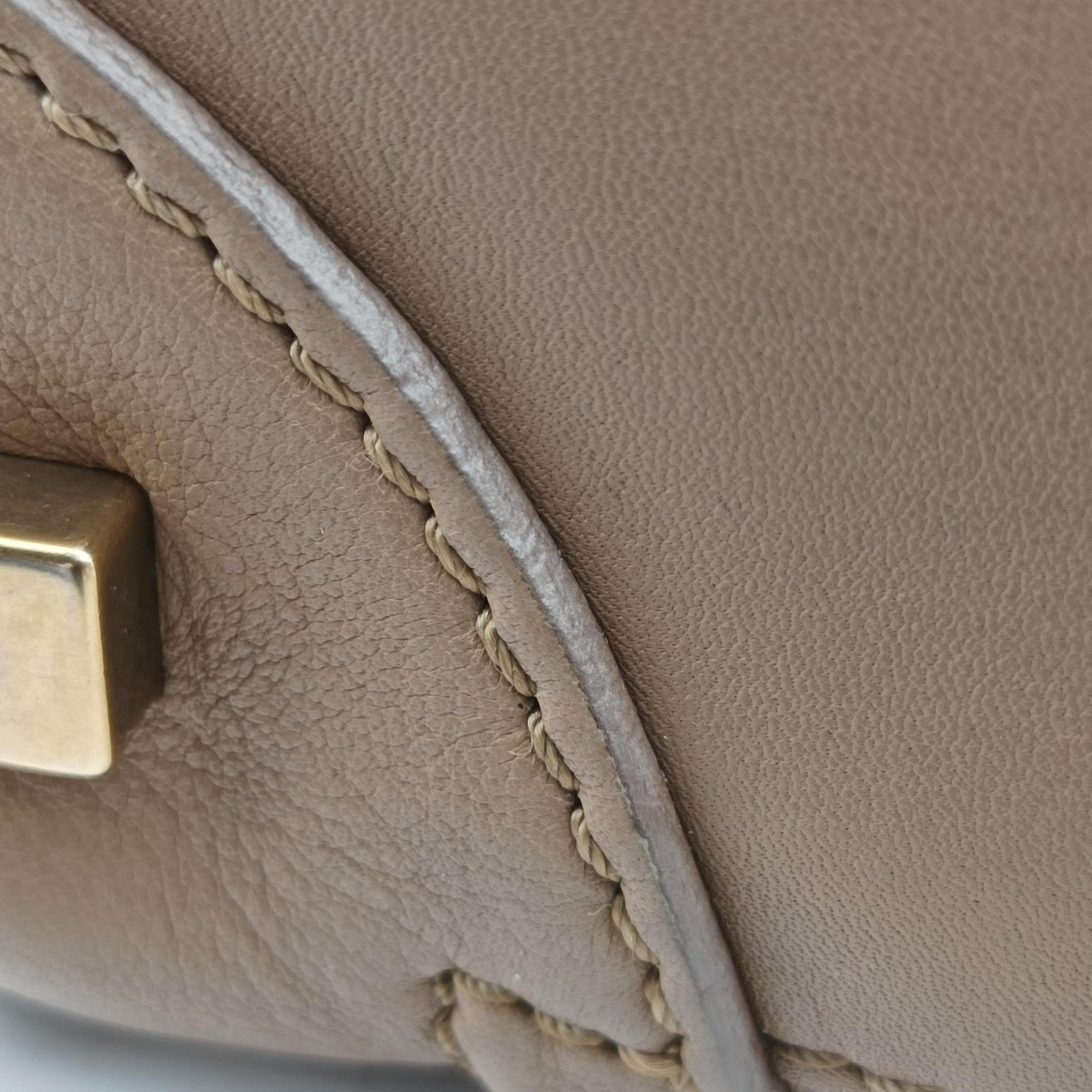 Secondhand Celine luggage mini shopper Beige Leather  handbag | stylenewstar