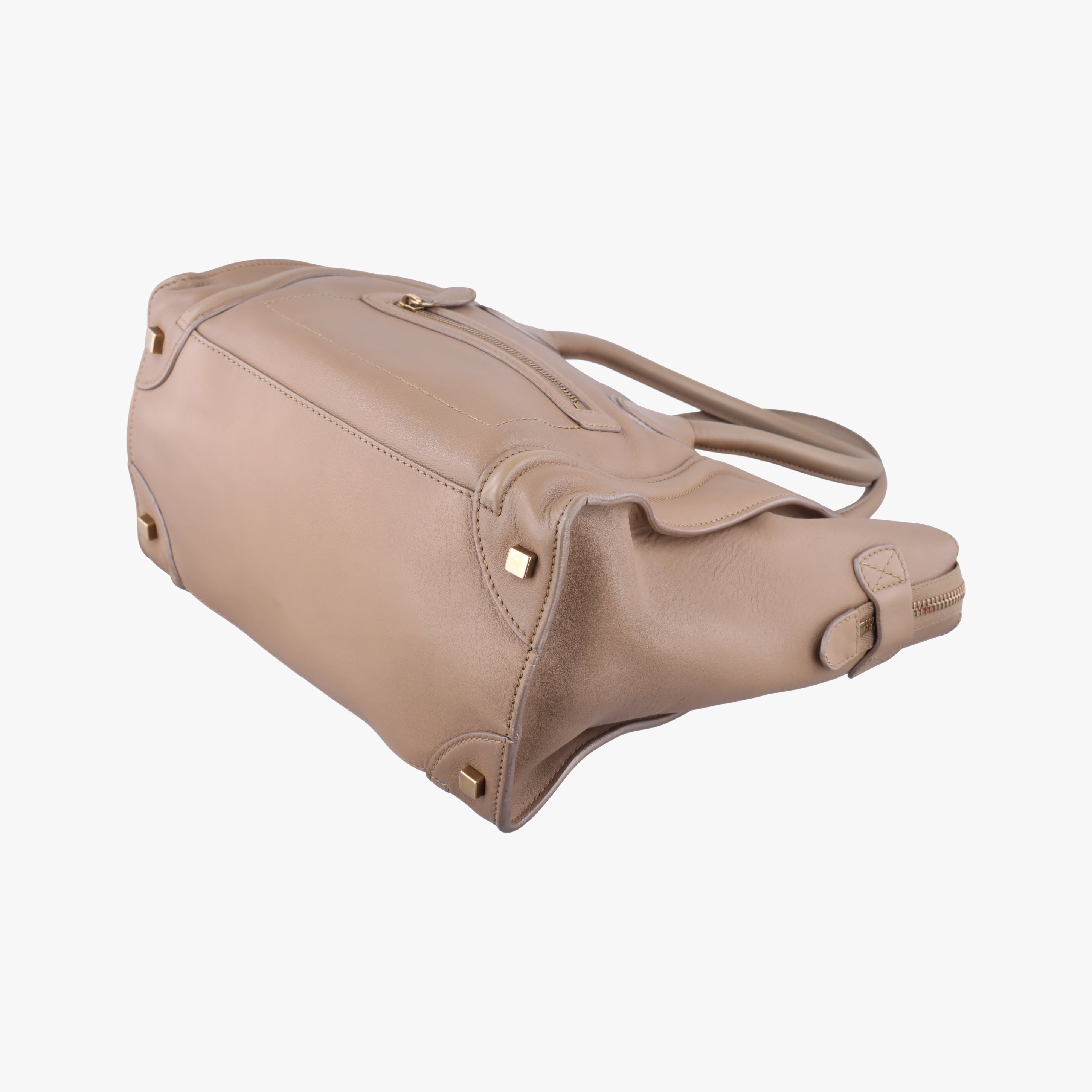 Secondhand Celine luggage mini shopper Beige Leather  handbag | stylenewstar