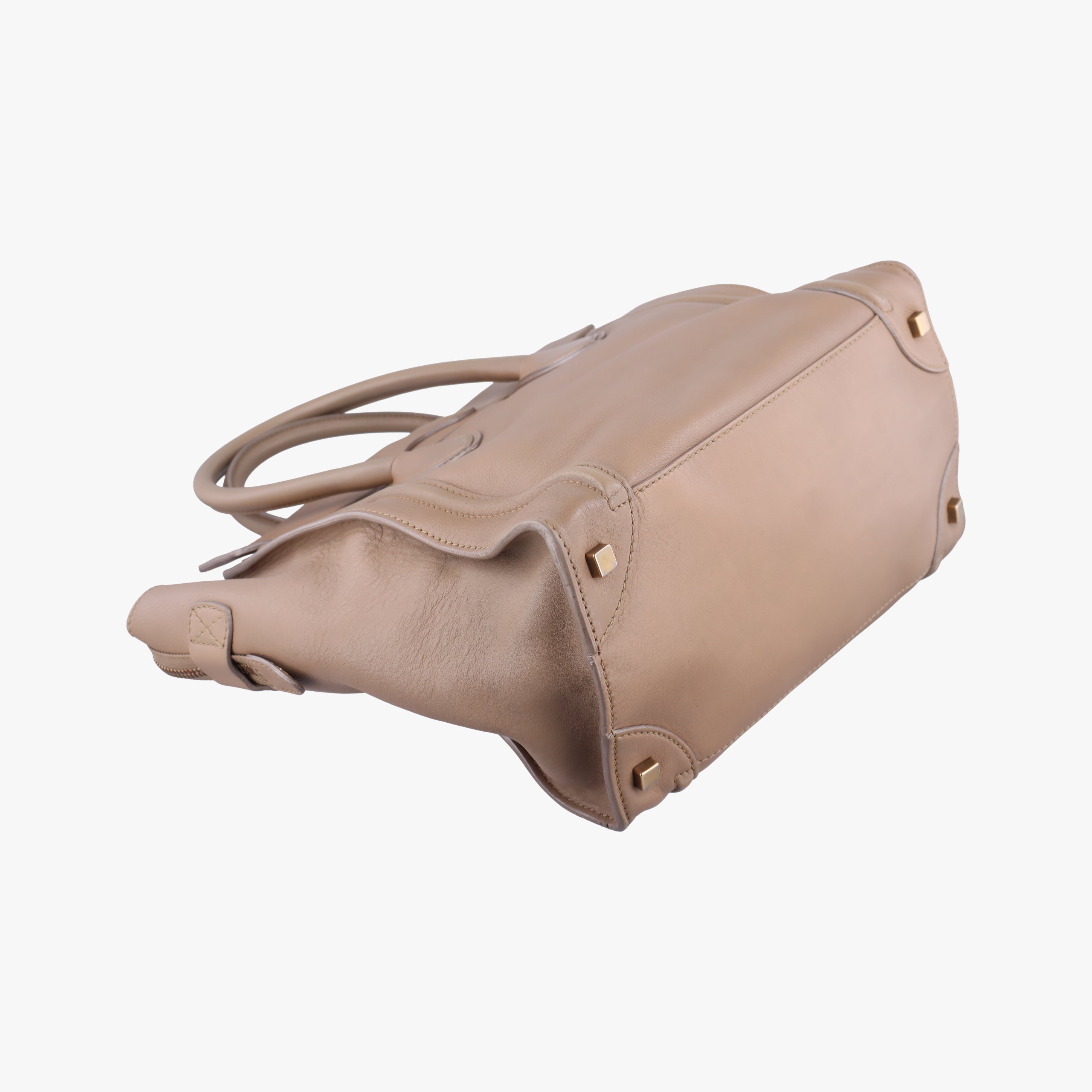 Secondhand Celine luggage mini shopper Beige Leather  handbag | stylenewstar