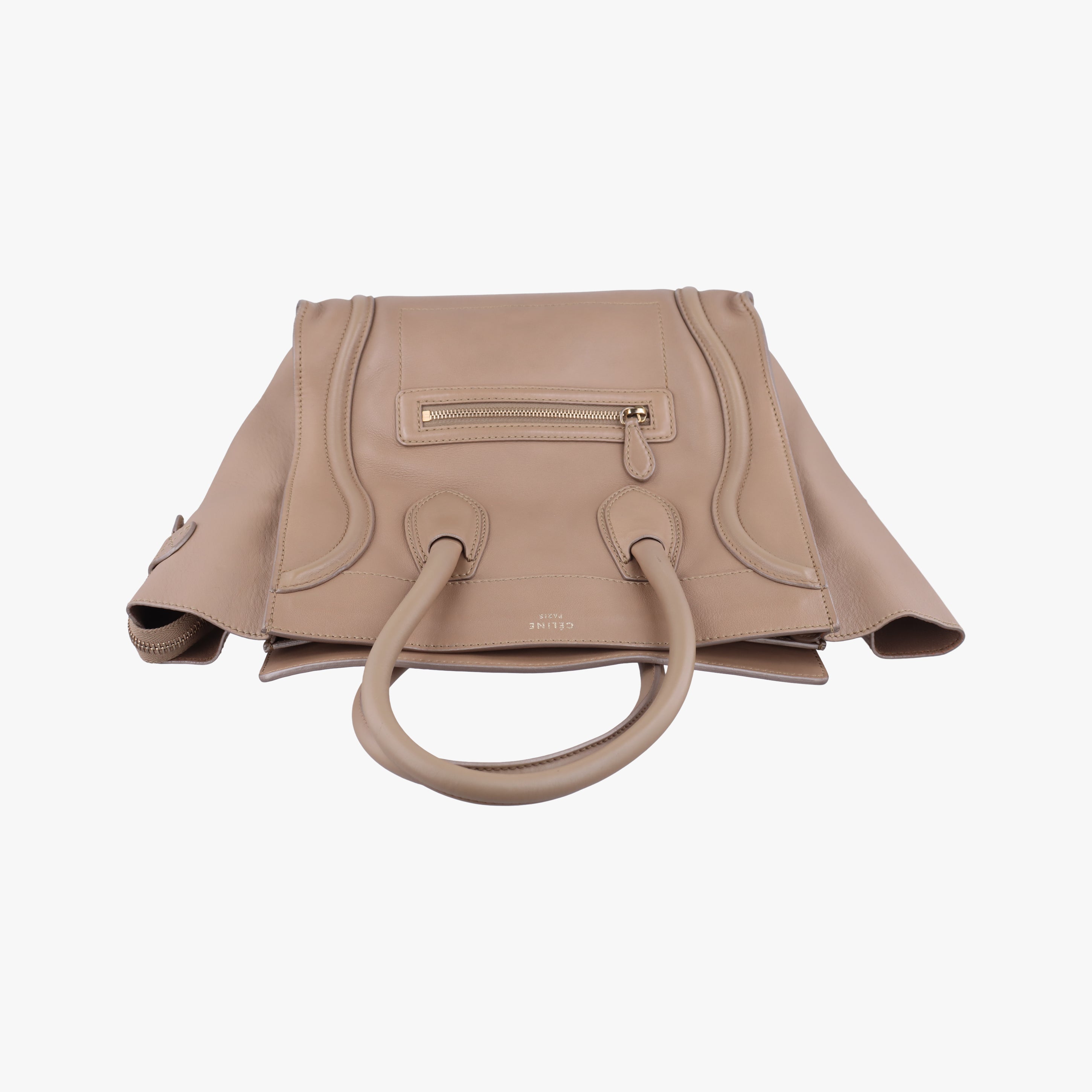 Secondhand Celine luggage mini shopper Beige Leather  handbag | stylenewstar