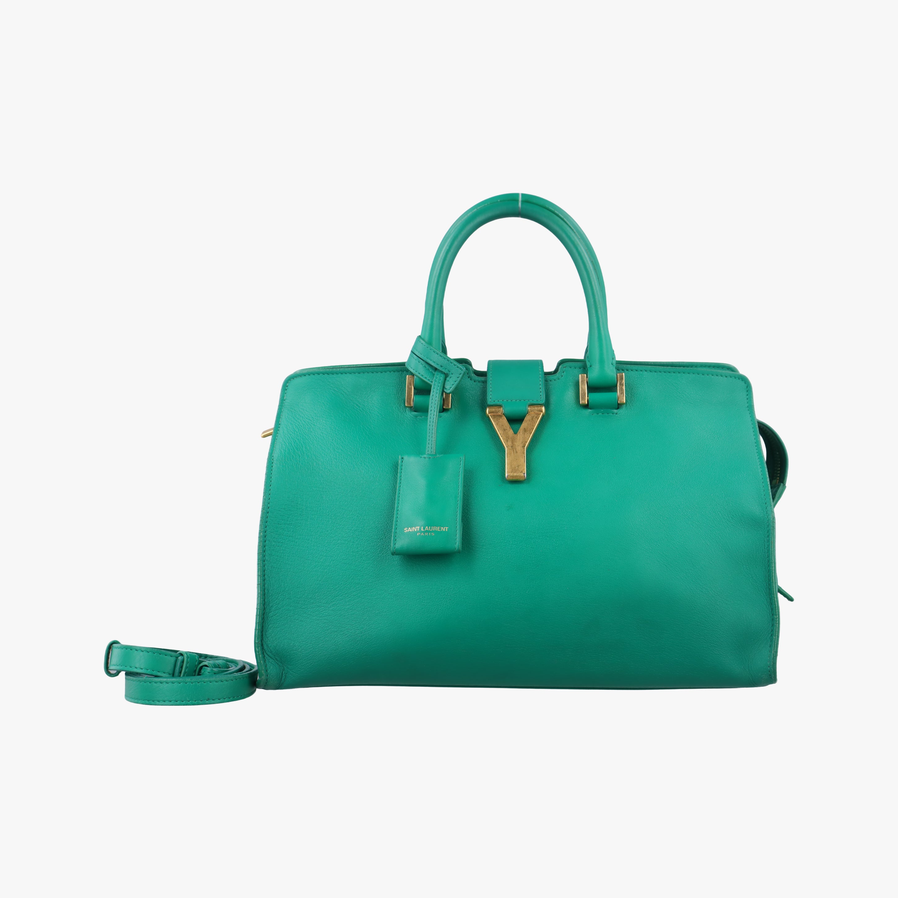 Secondhand Yves Saint Laurent Y Ligne Petit Cabas Green Leather 311210 shoulderbag | stylenewstar
