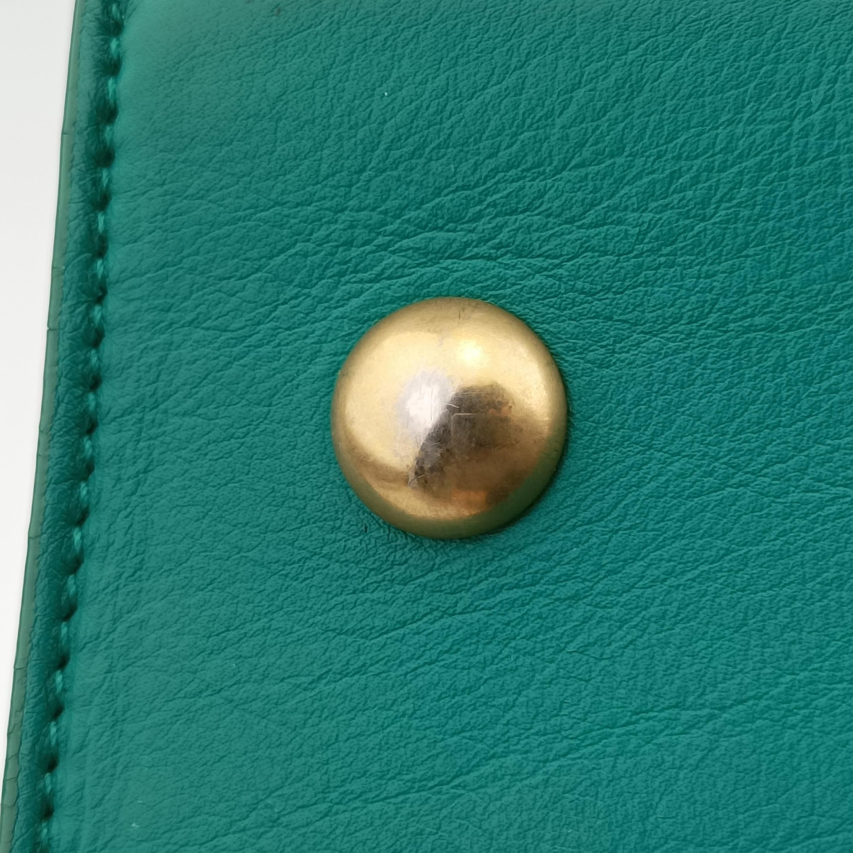 Secondhand Yves Saint Laurent Y Ligne Petit Cabas Green Leather 311210 shoulderbag | stylenewstar