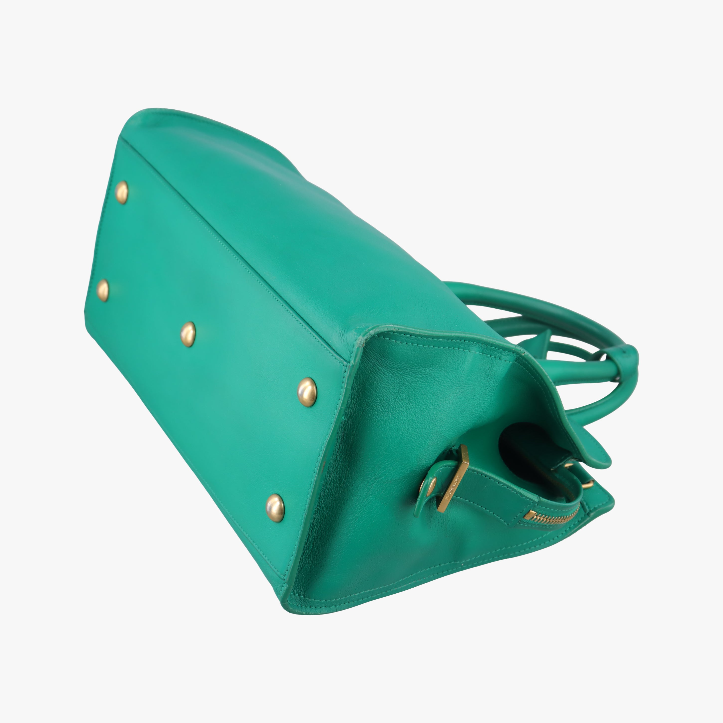 Secondhand Yves Saint Laurent Y Ligne Petit Cabas Green Leather 311210 shoulderbag | stylenewstar