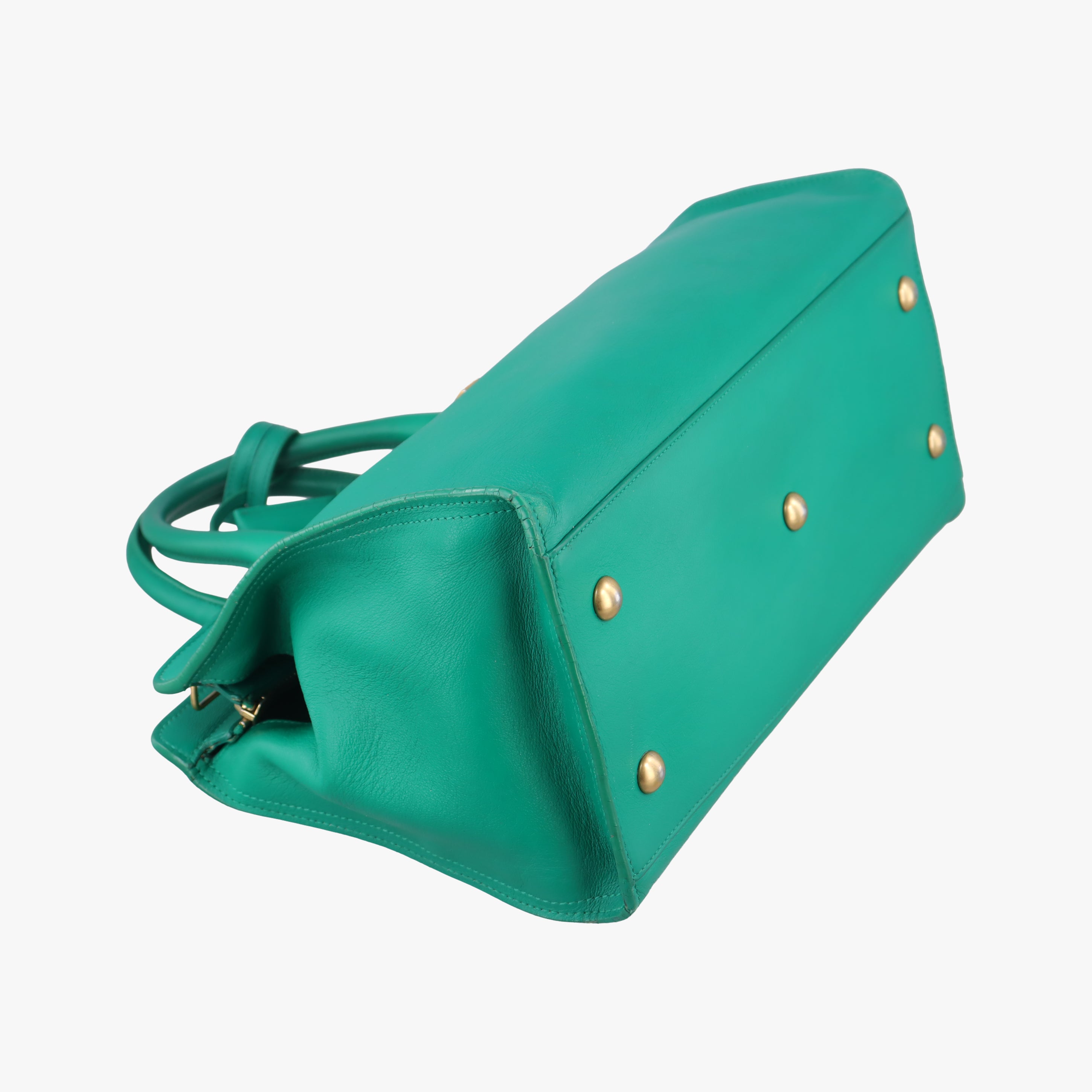 Secondhand Yves Saint Laurent Y Ligne Petit Cabas Green Leather 311210 shoulderbag | stylenewstar