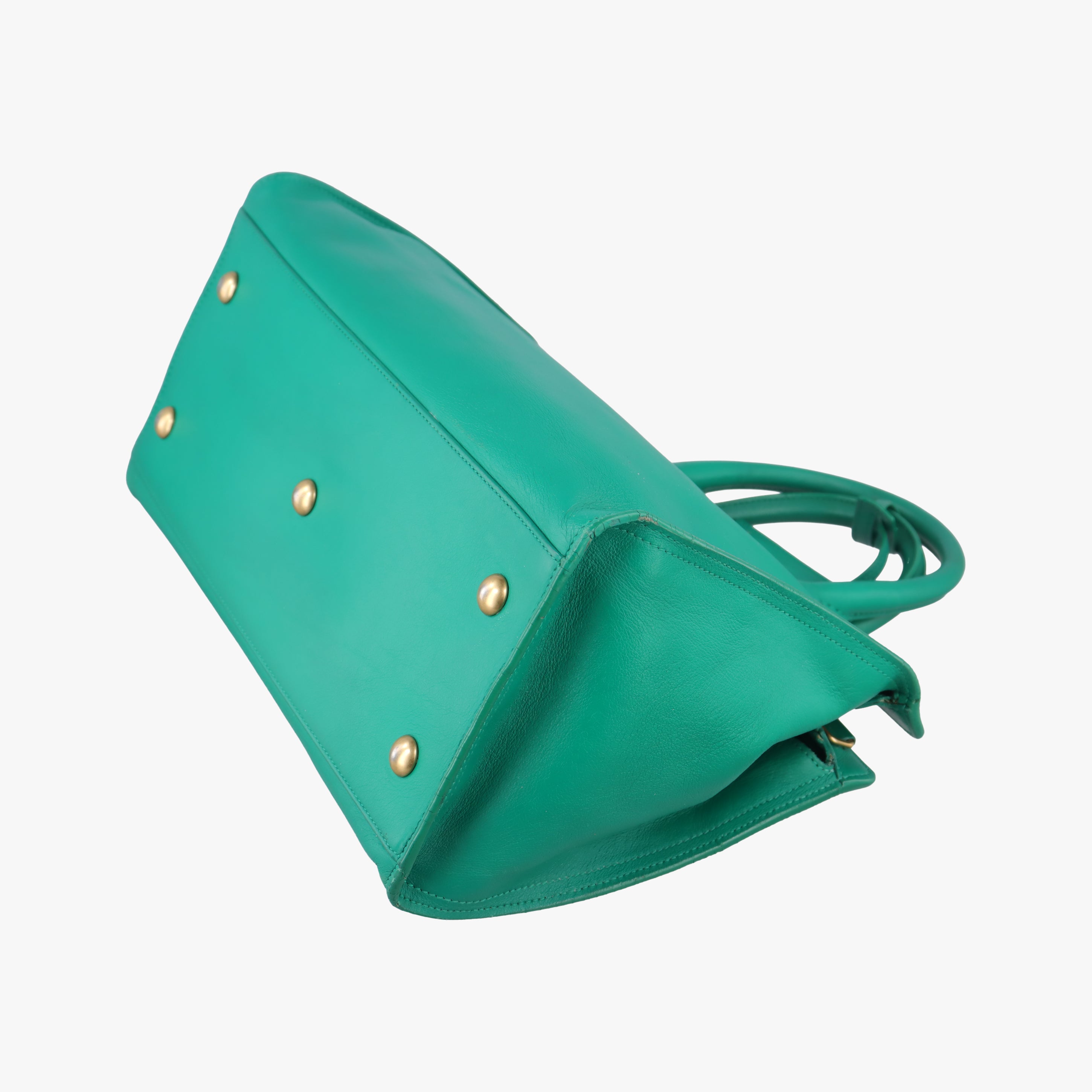 Secondhand Yves Saint Laurent Y Ligne Petit Cabas Green Leather 311210 shoulderbag | stylenewstar