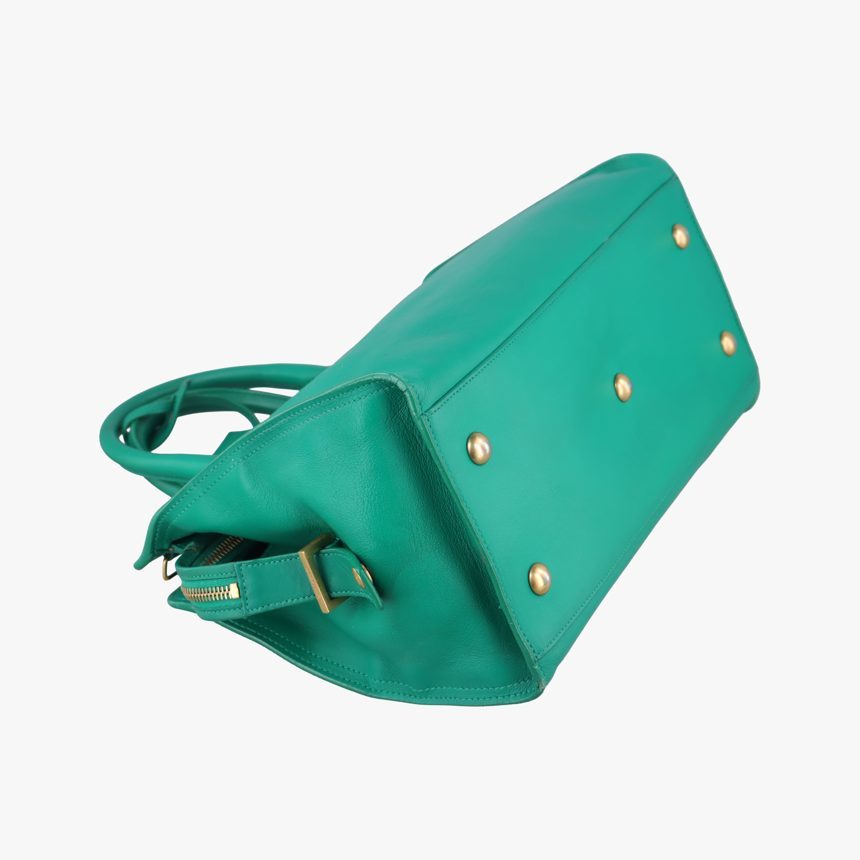 Secondhand Yves Saint Laurent Y Ligne Petit Cabas Green Leather 311210 shoulderbag | stylenewstar