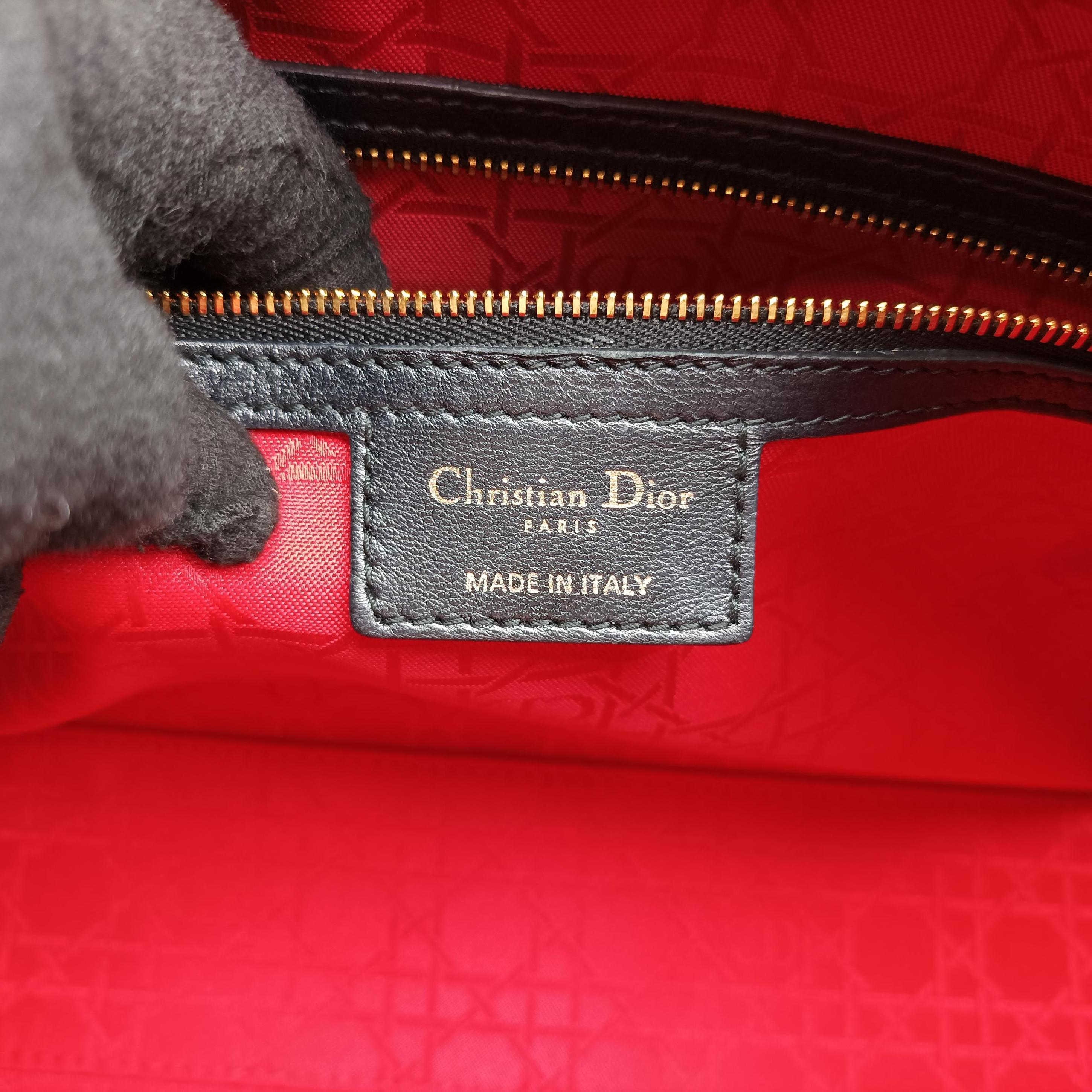 Pre-owned Christian Dior Lady Dior Black lambskin  shoulderbag | stylenewstar