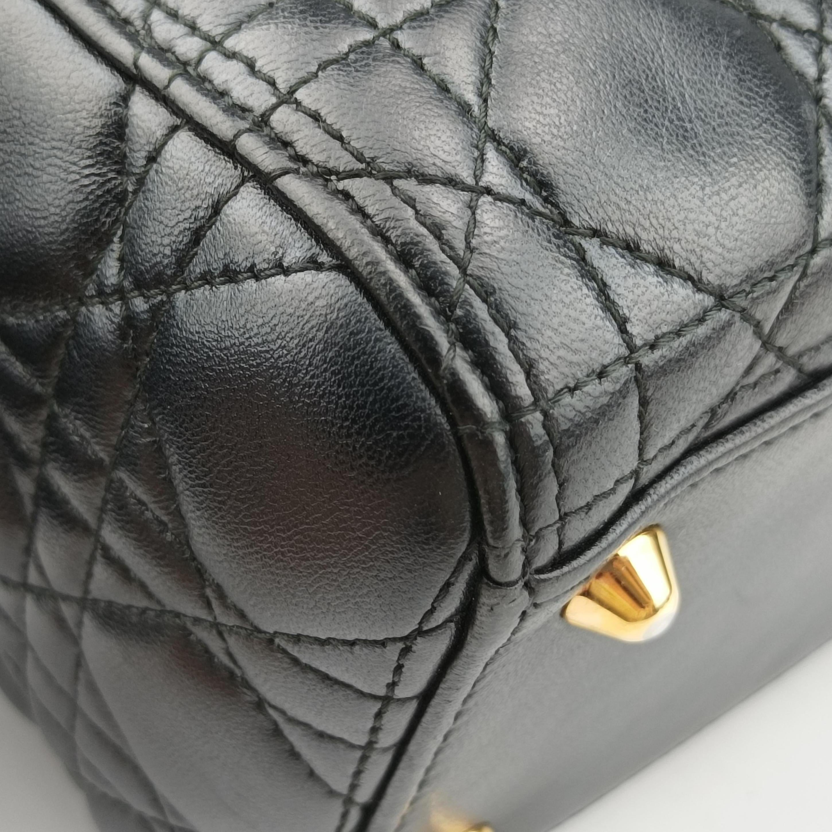Pre-owned Christian Dior Lady Dior Black lambskin  shoulderbag | stylenewstar