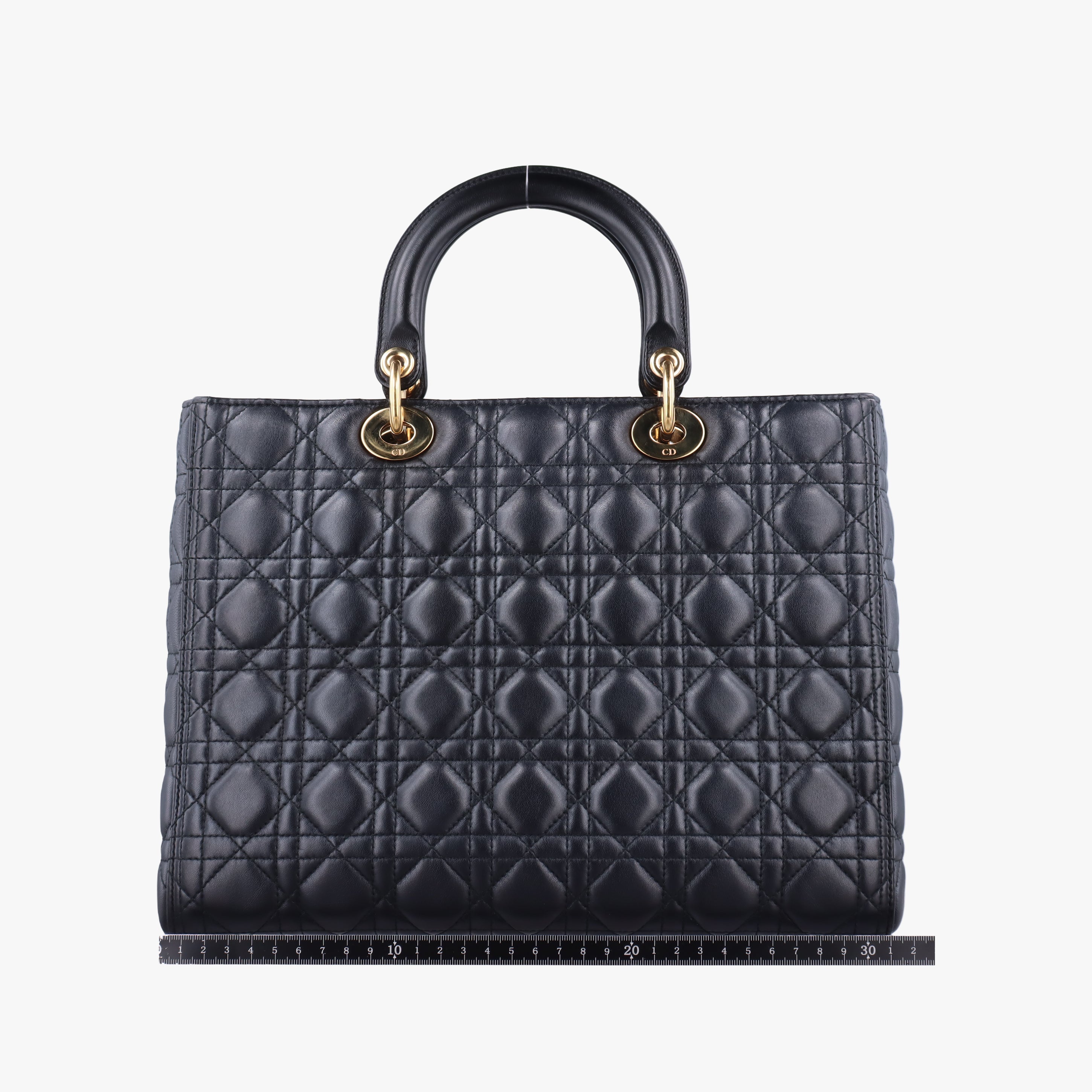 Pre-owned Christian Dior Lady Dior Black lambskin  shoulderbag | stylenewstar