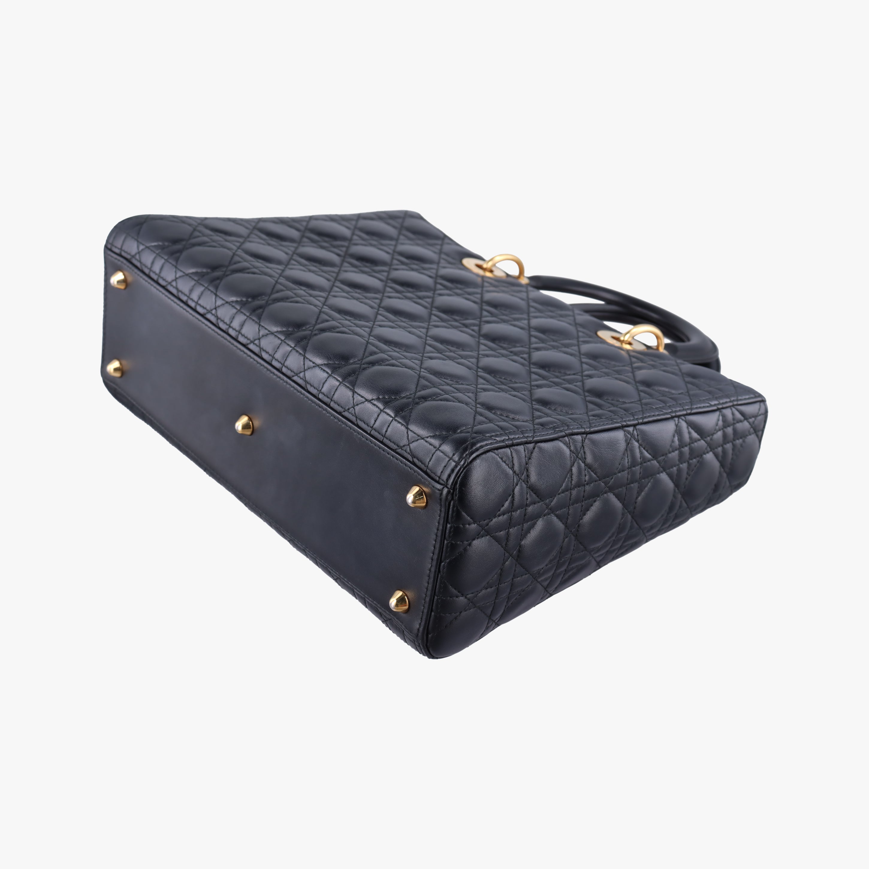 Pre-owned Christian Dior Lady Dior Black lambskin  shoulderbag | stylenewstar
