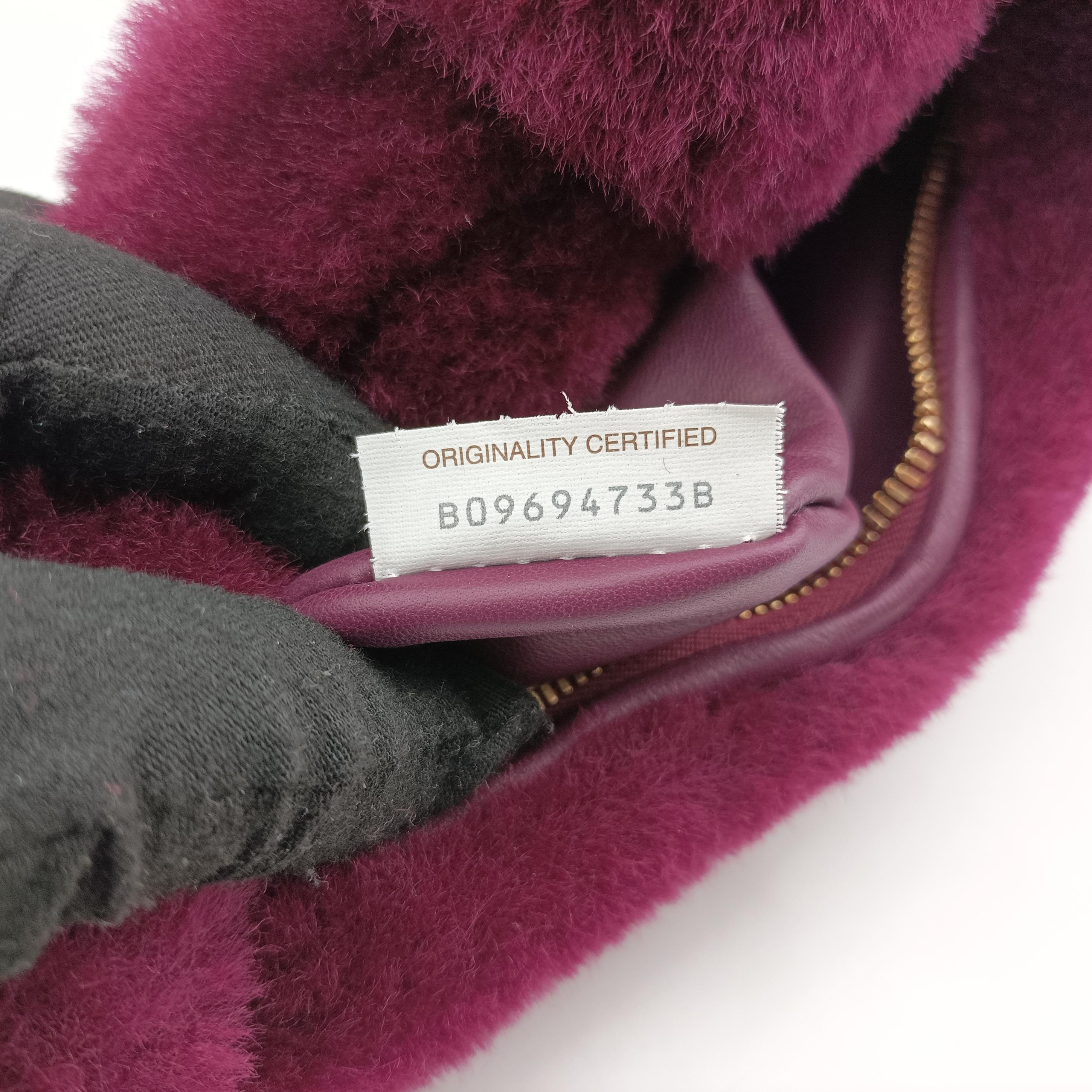 Pre-owned Bottega Veneta The Jodie Purple velvet shearling  handbag | stylenewstar