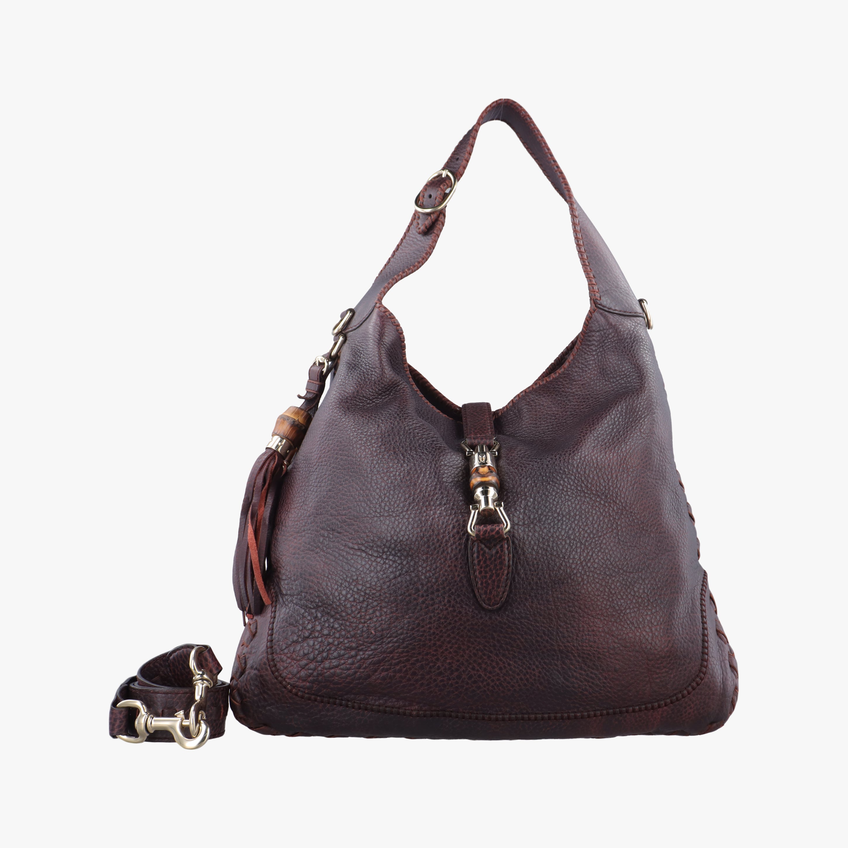 Pre-owned Gucci New Jackie Purple Leather 218491 shoulderbag | stylenewstar
