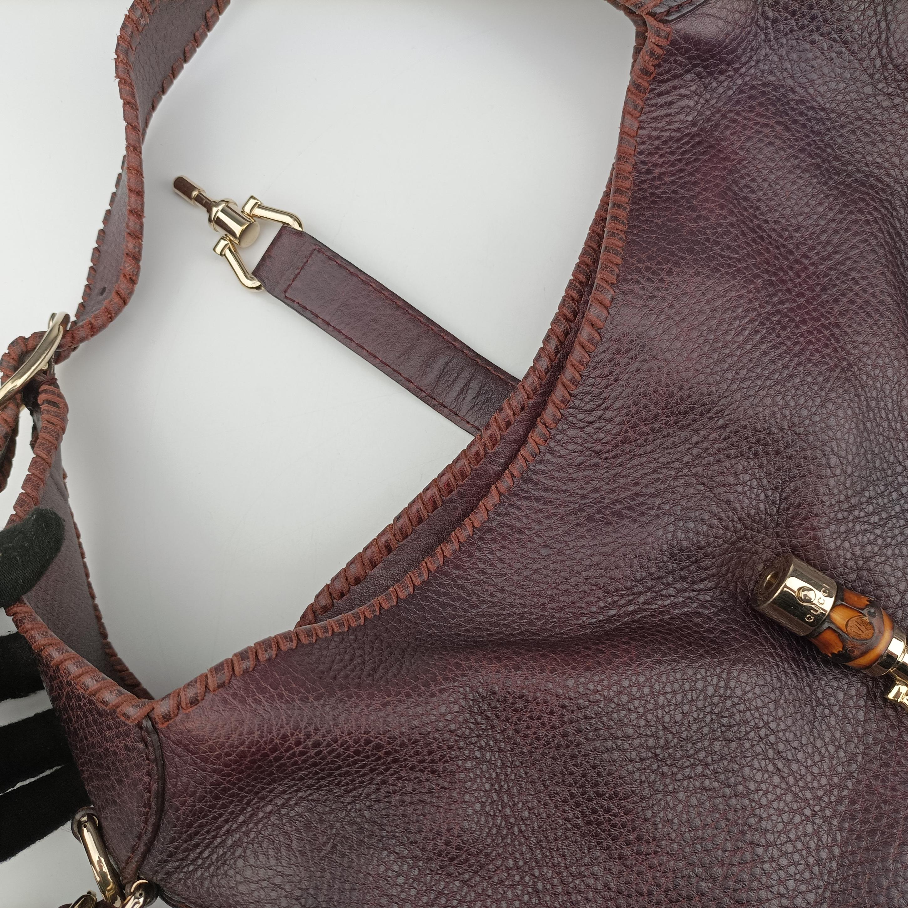 Pre-owned Gucci New Jackie Purple Leather 218491 shoulderbag | stylenewstar