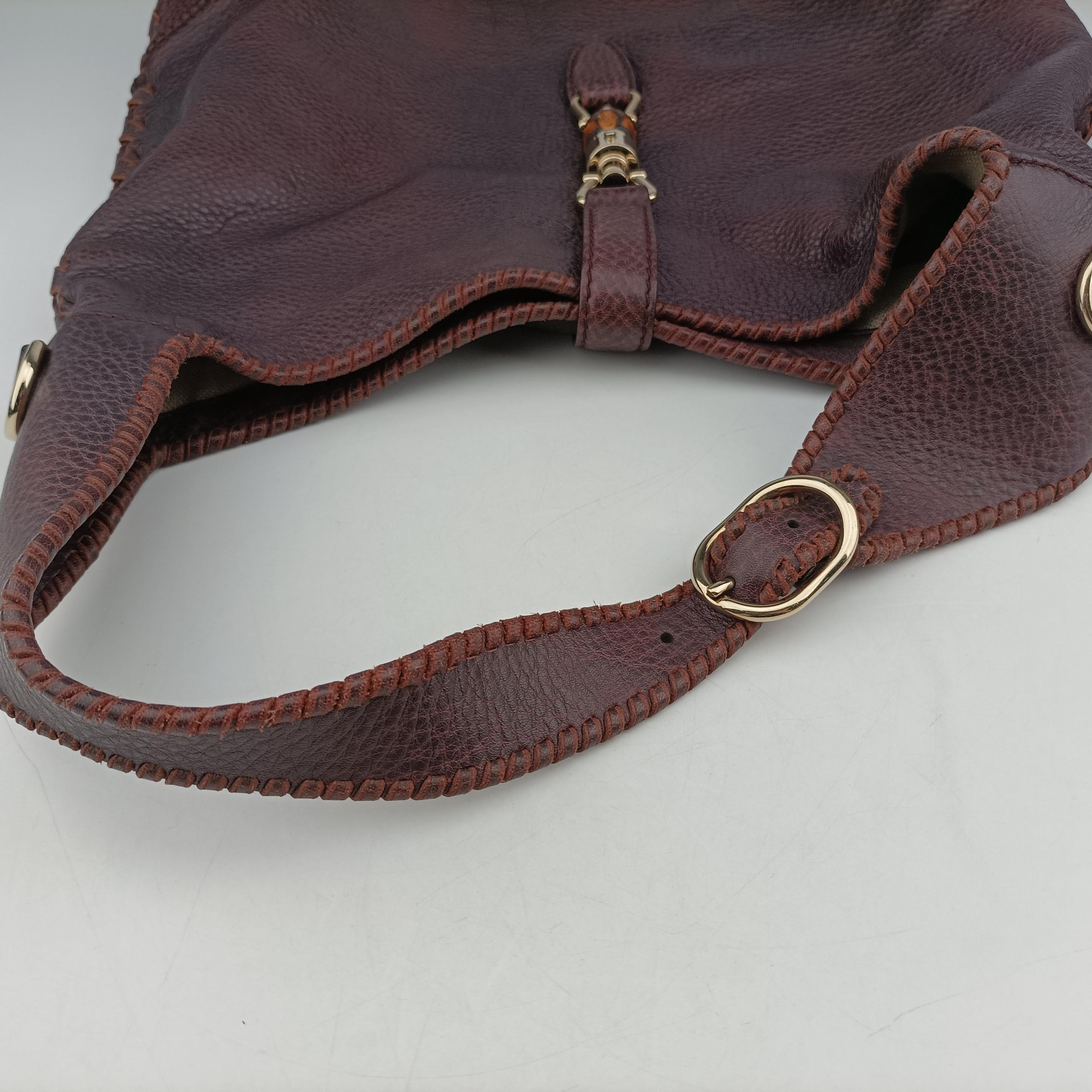 Pre-owned Gucci New Jackie Purple Leather 218491 shoulderbag | stylenewstar