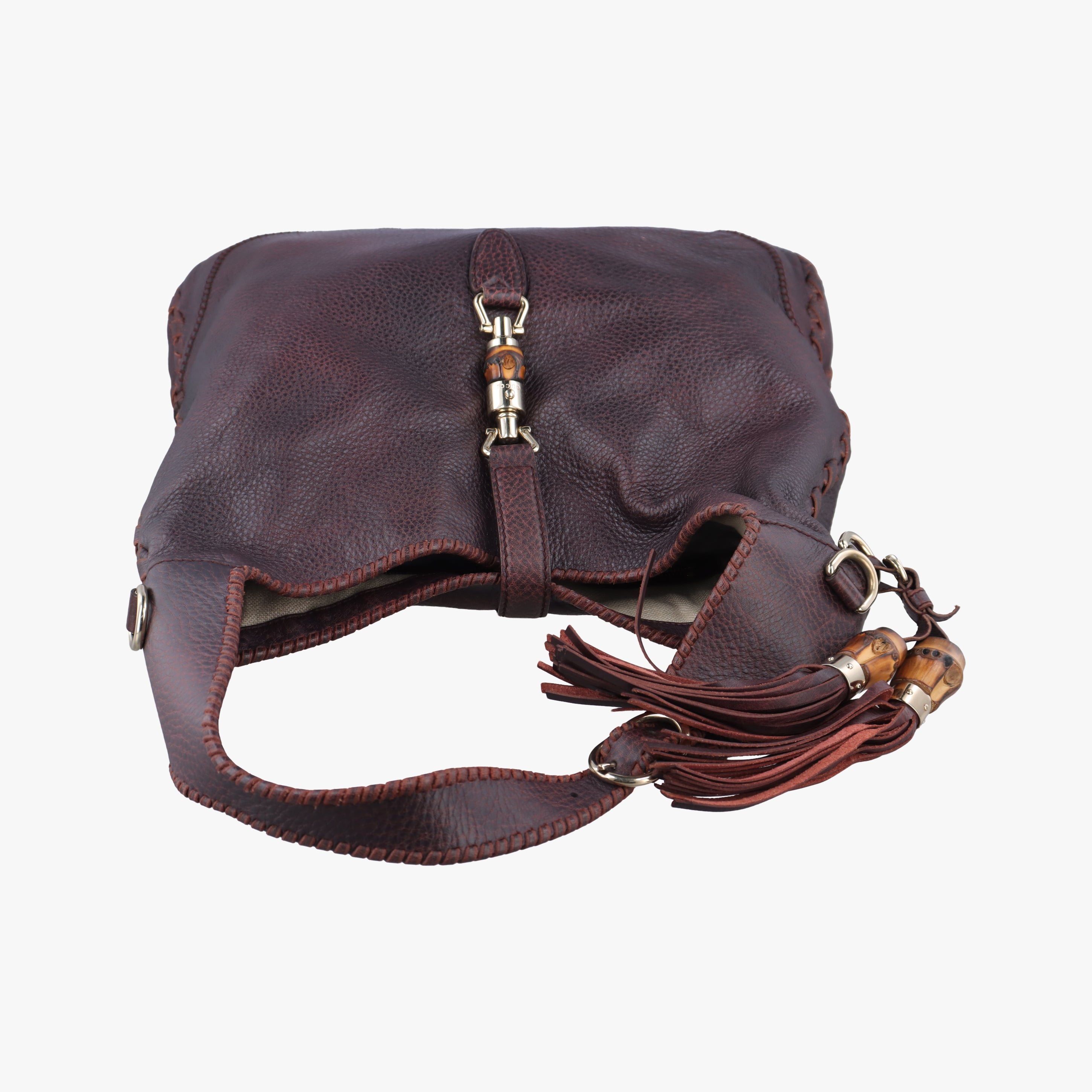 Pre-owned Gucci New Jackie Purple Leather 218491 shoulderbag | stylenewstar