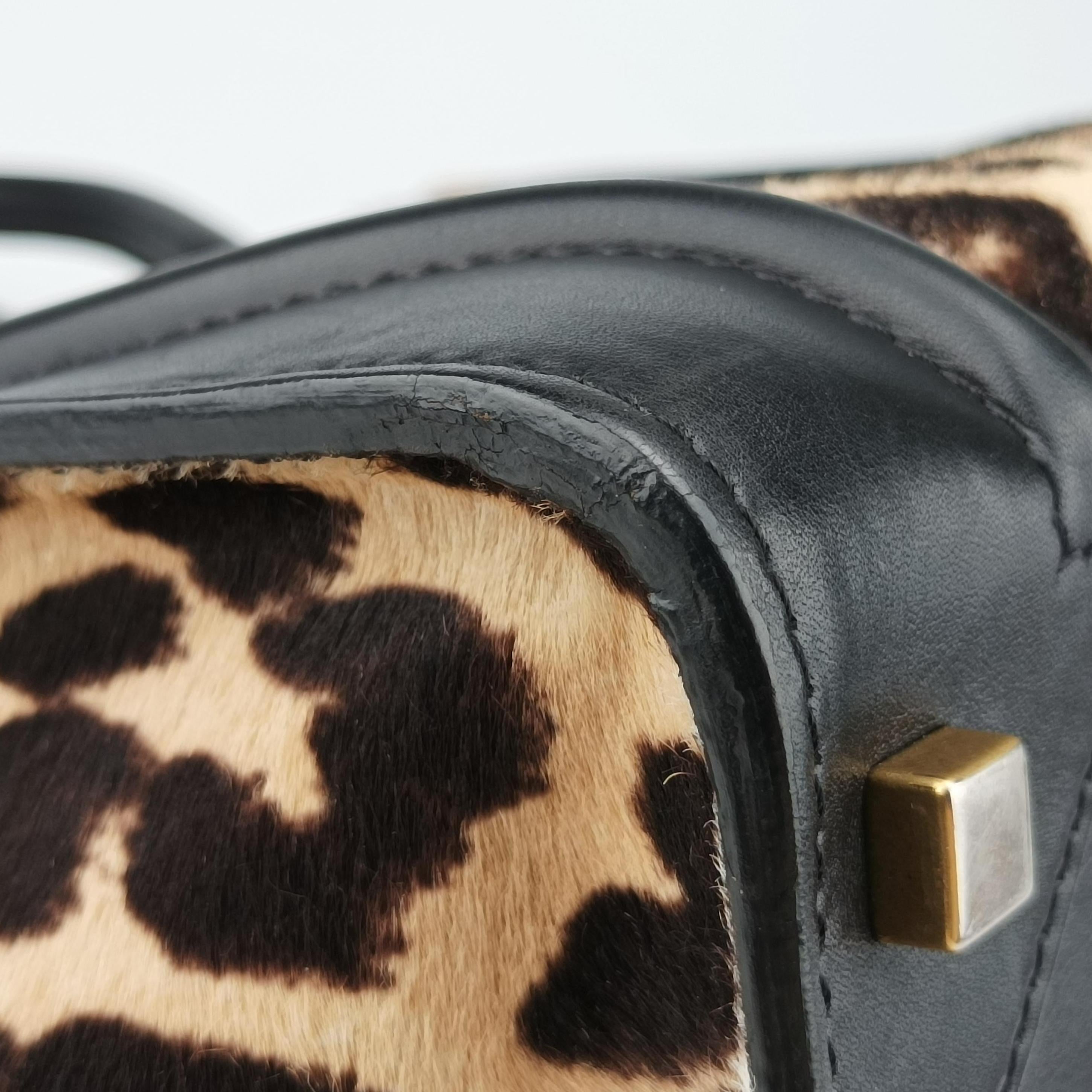 Secondhand Celine Luggage Mini Shopper Black×Beige×multicolor ponyhair×Leather  handbag | stylenewstar