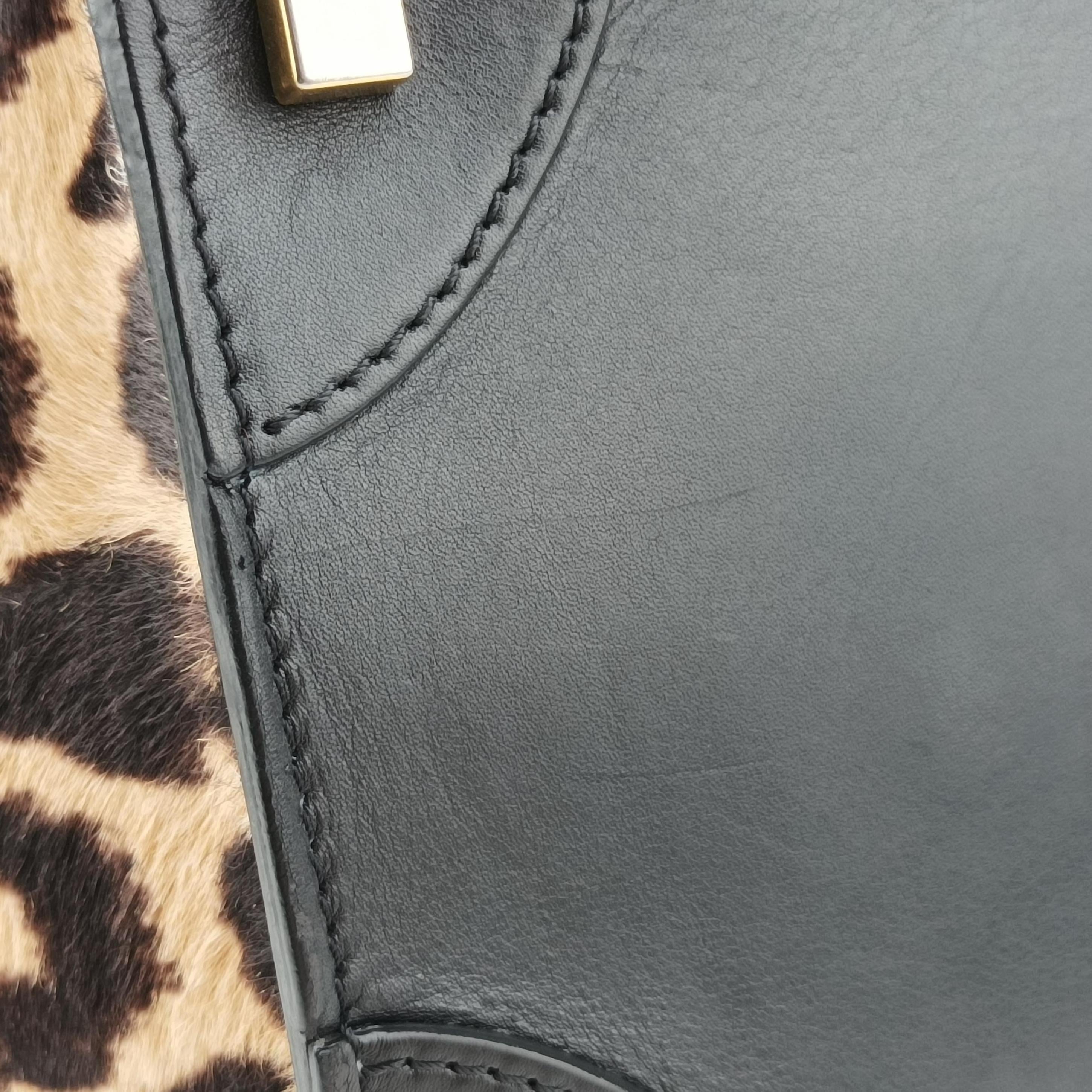 Secondhand Celine Luggage Mini Shopper Black×Beige×multicolor ponyhair×Leather  handbag | stylenewstar