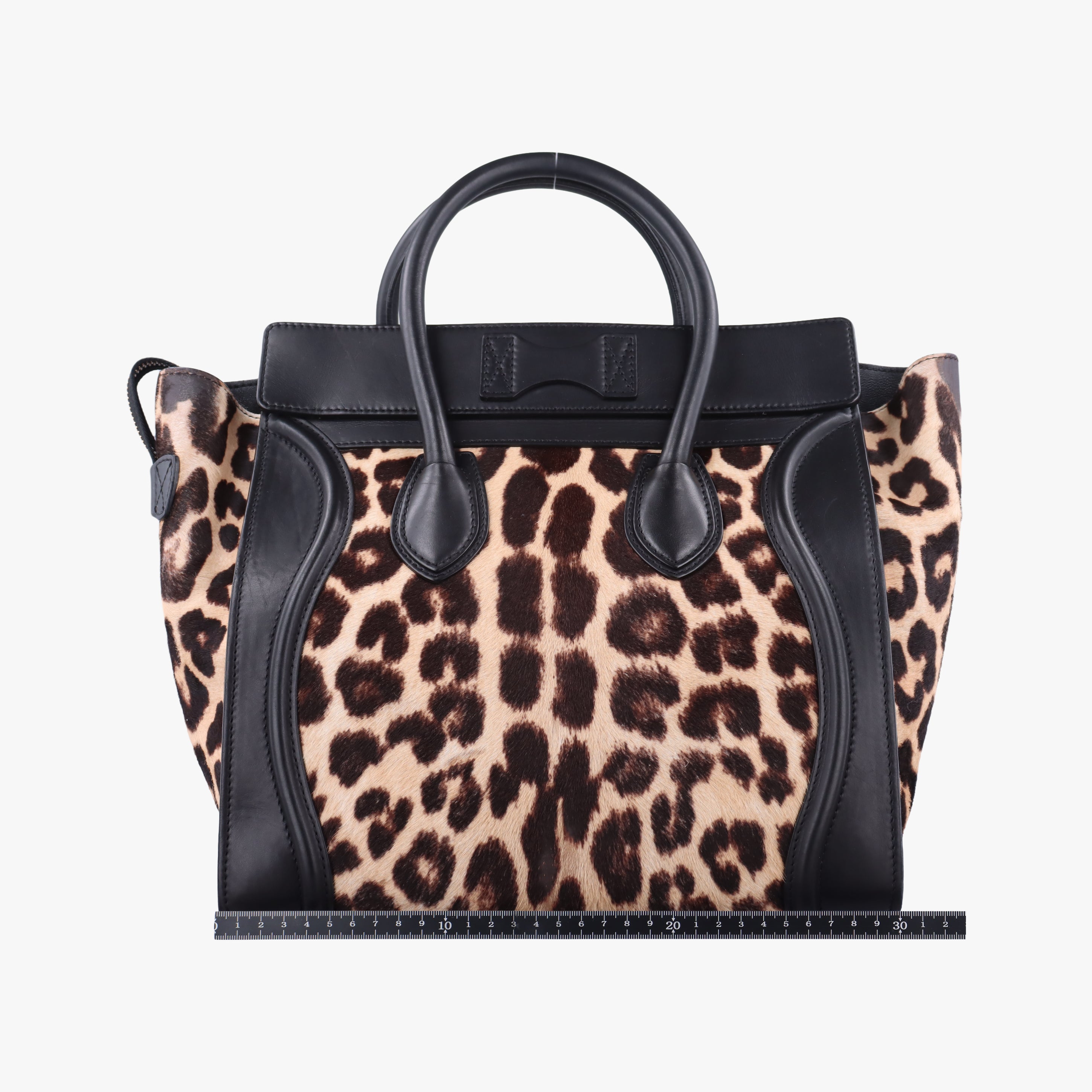 Secondhand Celine Luggage Mini Shopper Black×Beige×multicolor ponyhair×Leather  handbag | stylenewstar