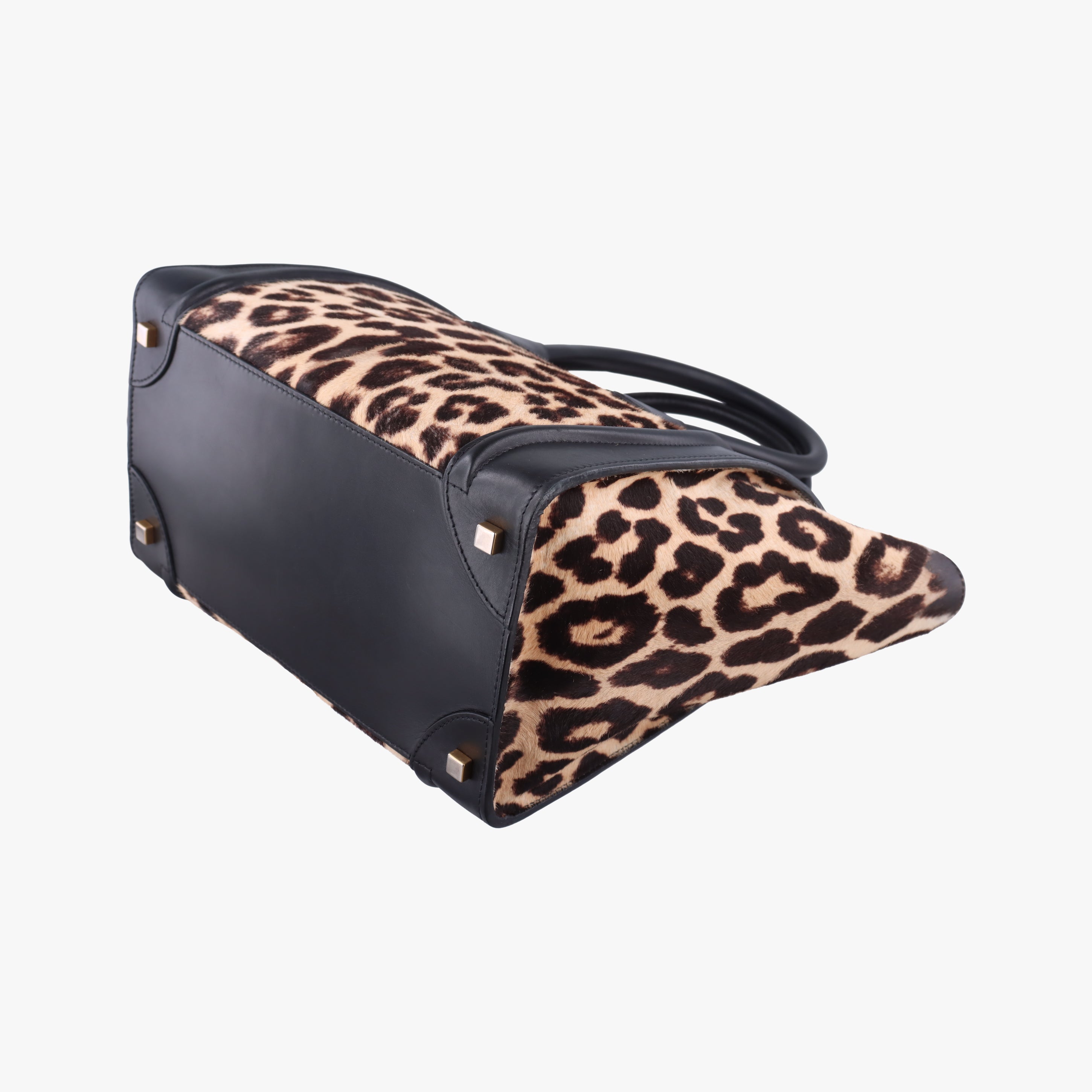 Secondhand Celine Luggage Mini Shopper Black×Beige×multicolor ponyhair×Leather  handbag | stylenewstar