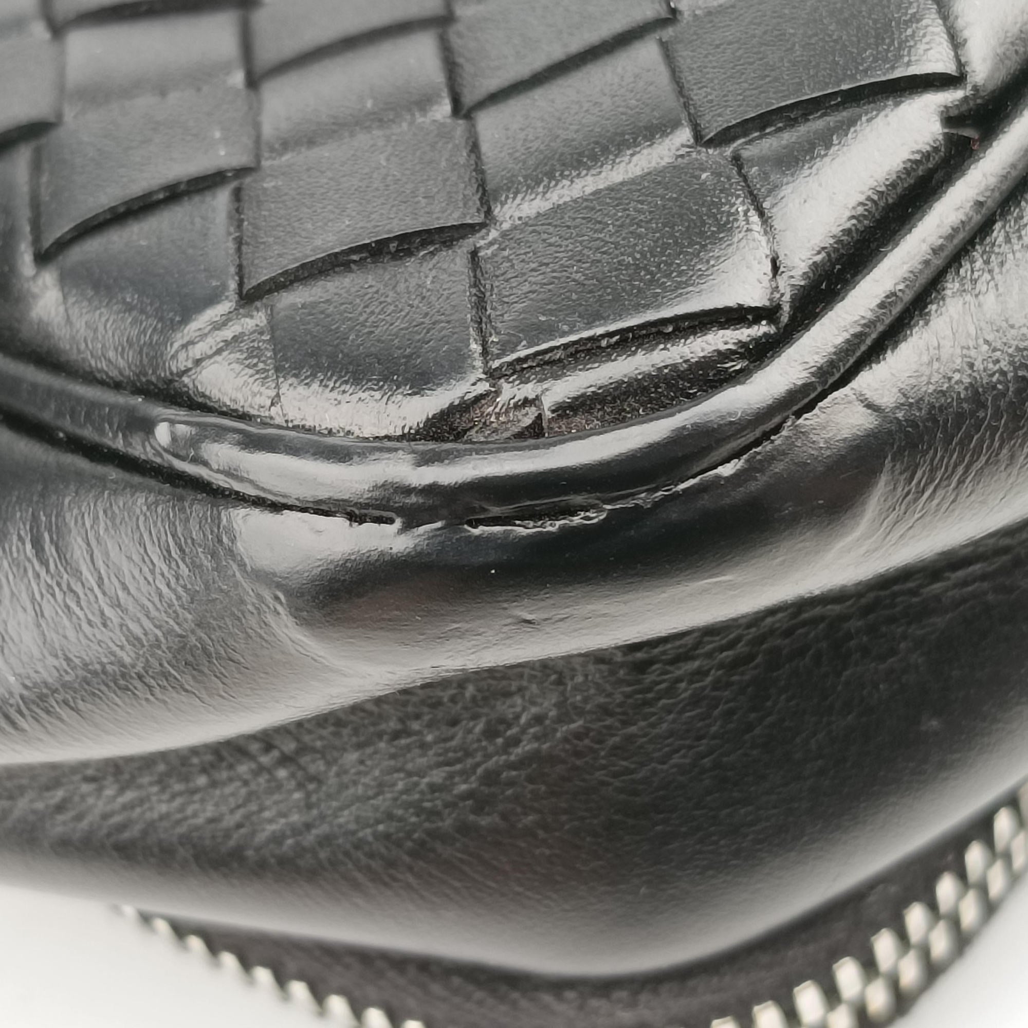 Pre-owned Bottega Veneta Intrecciato Black lambskin  shoulderbag | stylenewstar