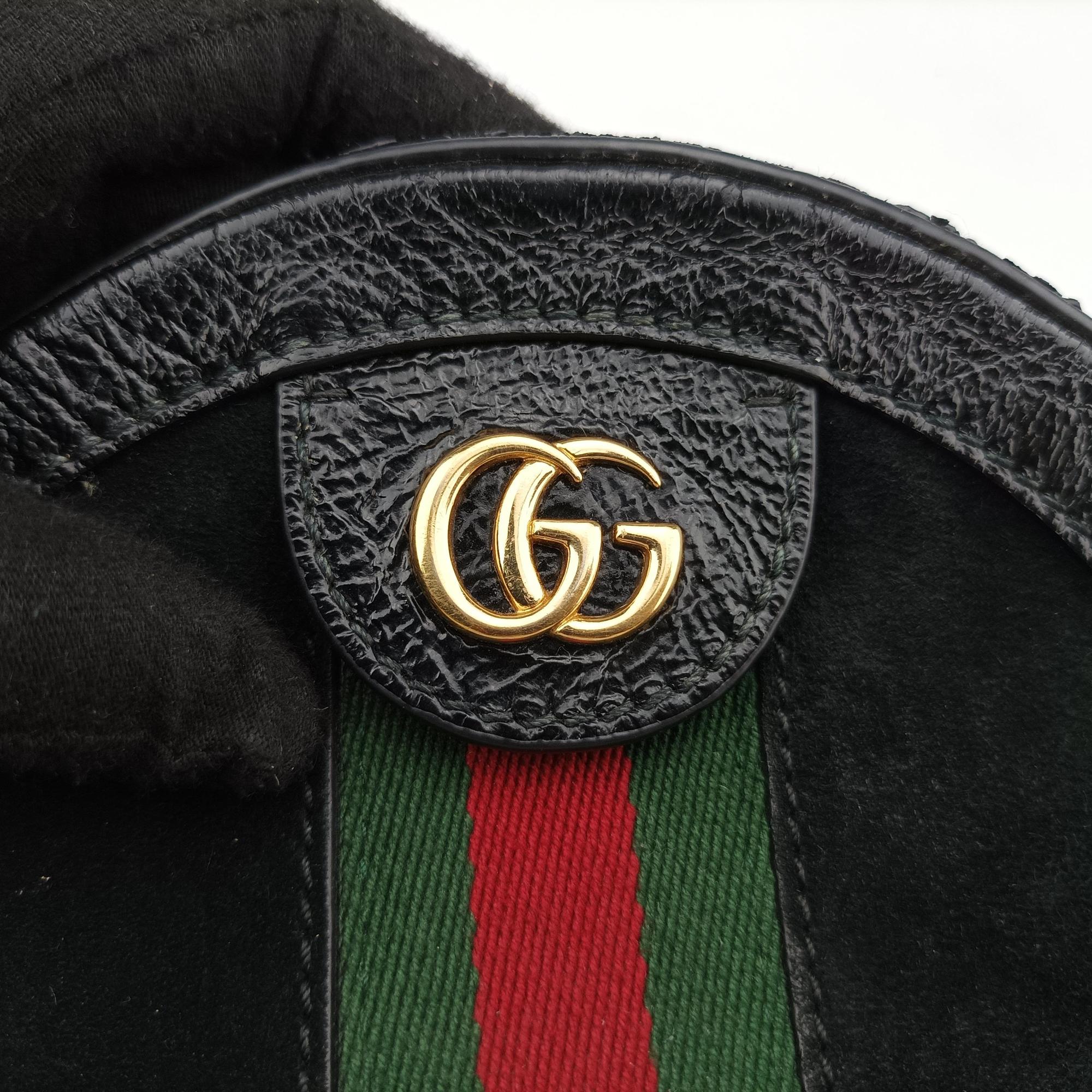 Secondhand Gucci Ophidia Black Suede×Leather 550618 shoulderbag | stylenewstar
