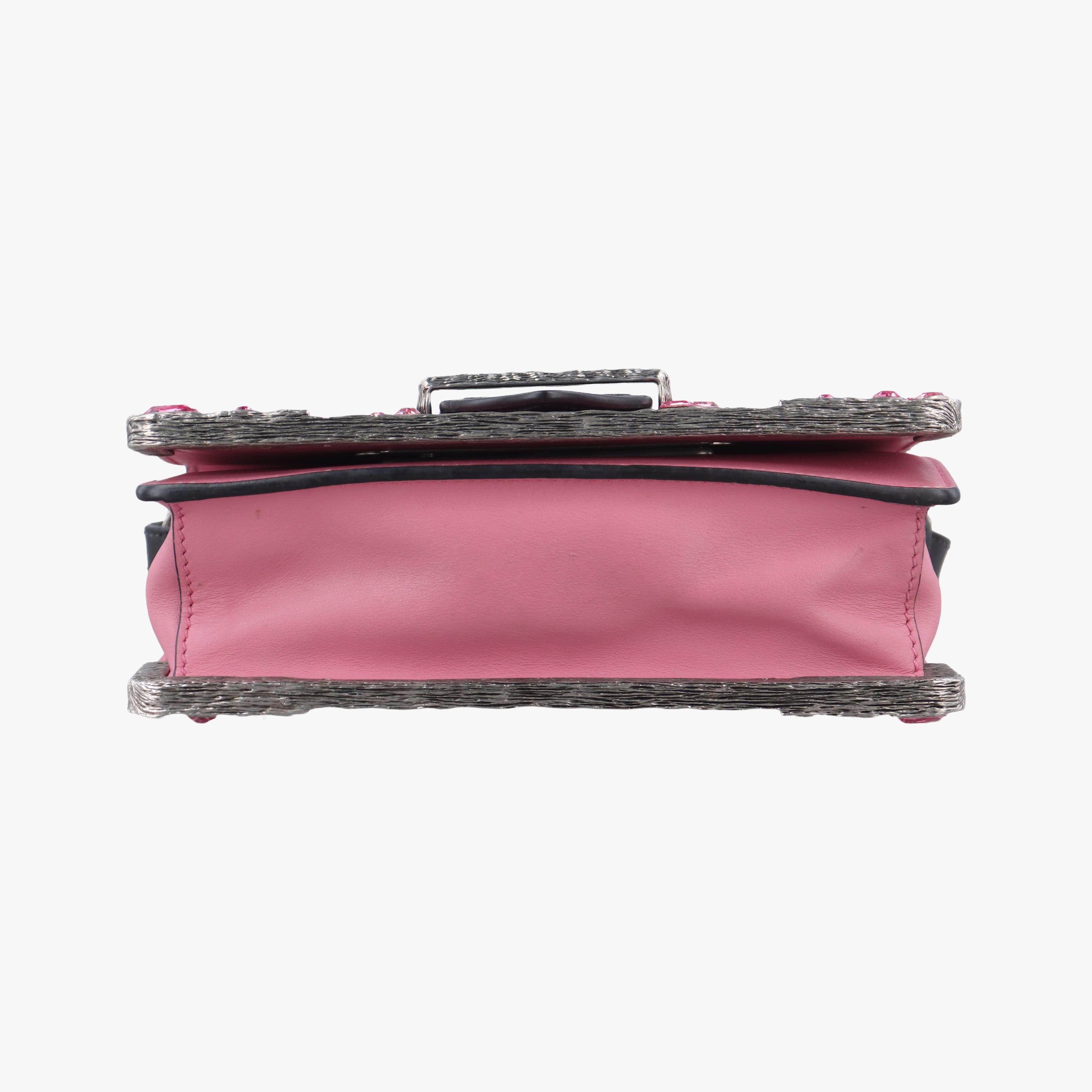 Pre-owned Prada Cahier pink×Black Leather 1BH018 shoulderbag | stylenewstar