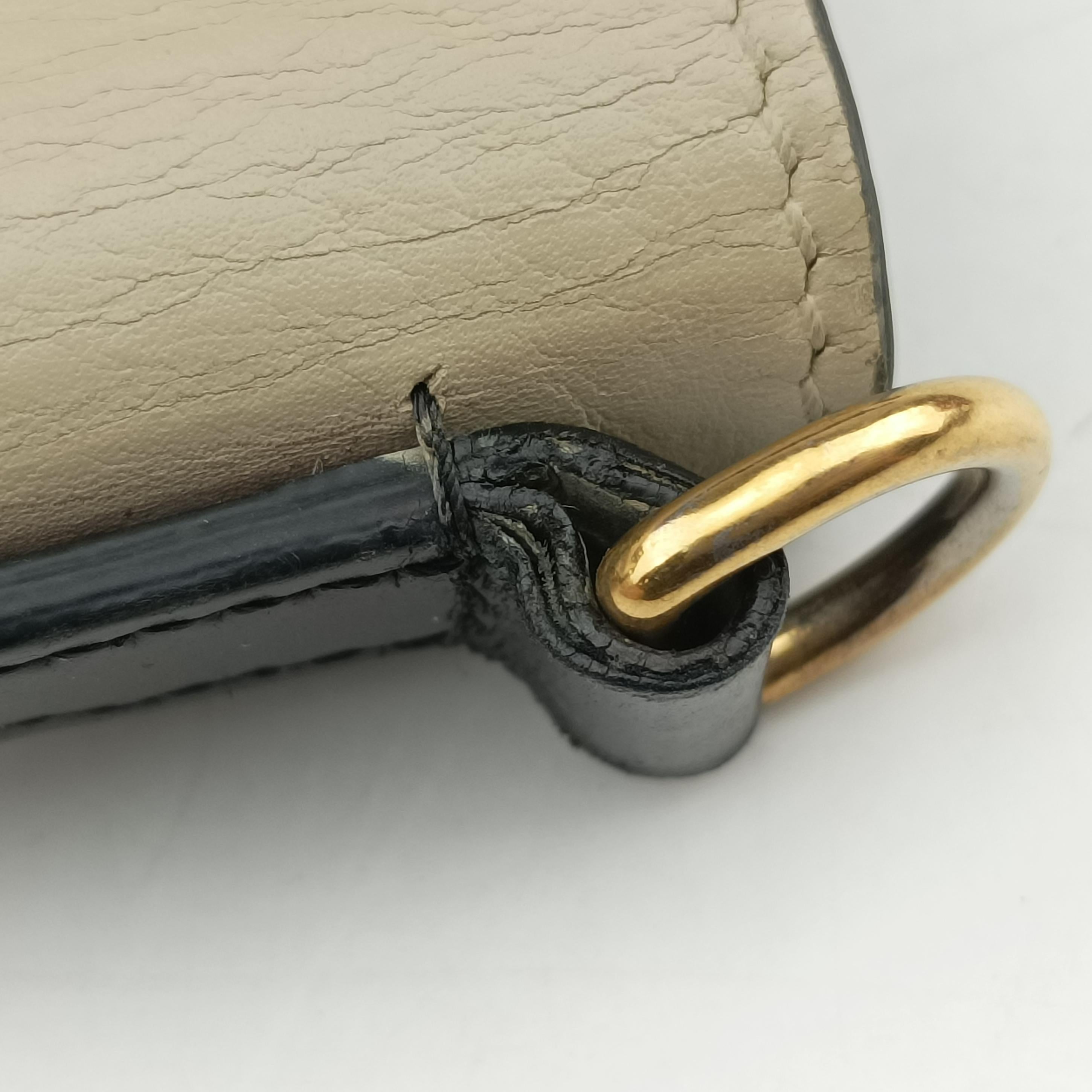Pre-owned Celine luggage nano shopper Black×beige leather  shoulderbag | stylenewstar