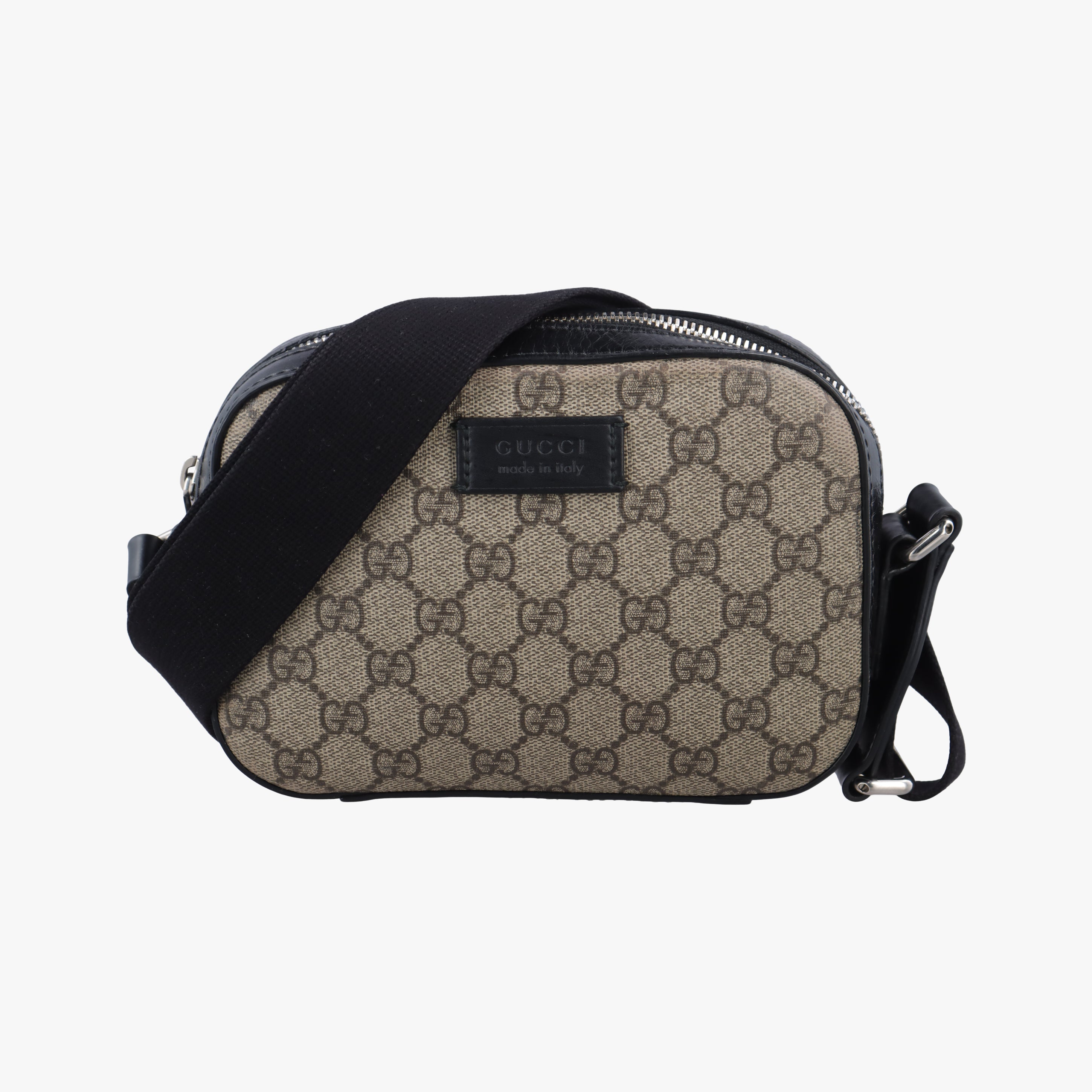 Vintage Gucci Supreme Tian Camera Black×beige PVC coated canvas×leather 450948 shoulderbag | stylenewstar