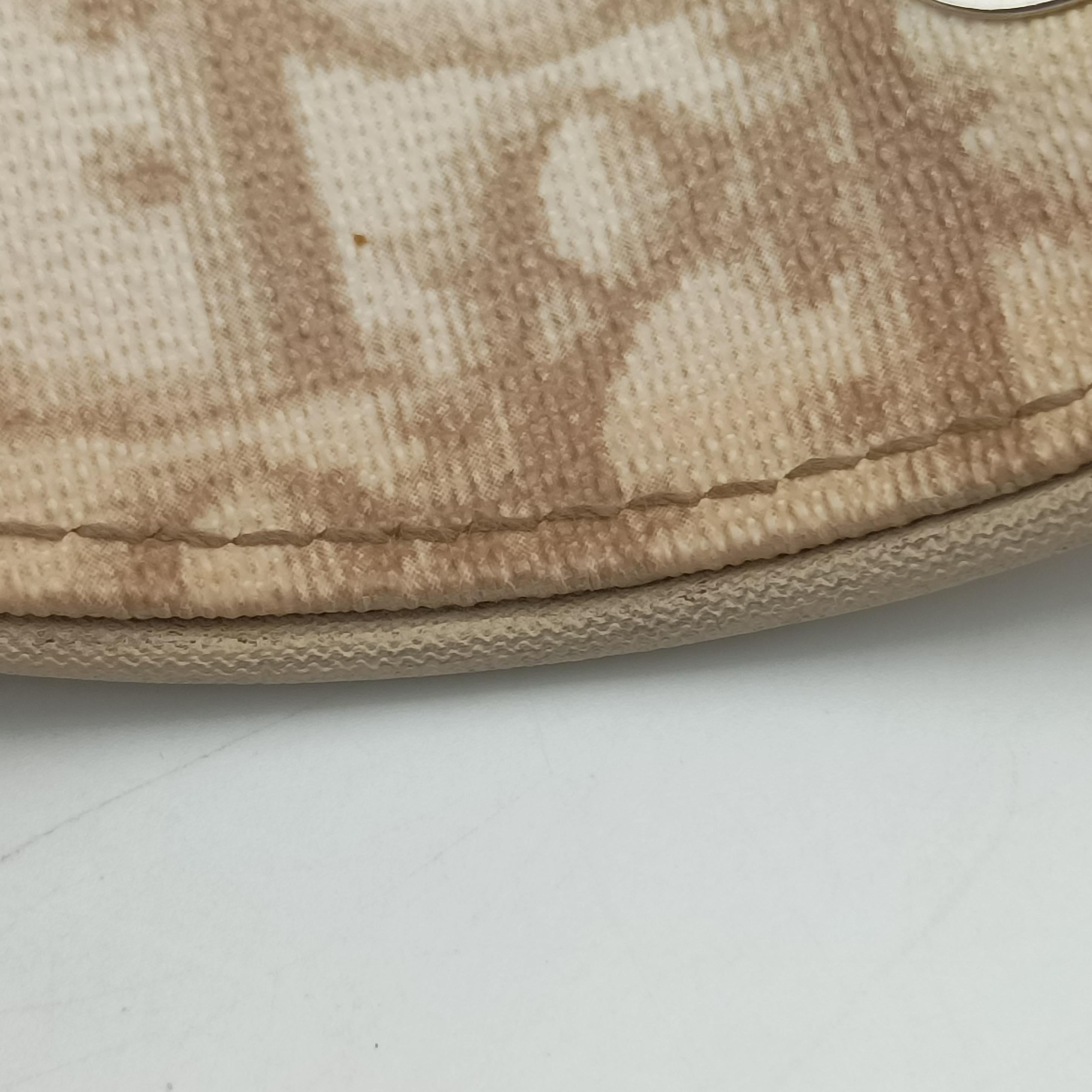 Pre-owned Christian Dior Romantique Trotter Beigex White PVC coated canvas  handbag | stylenewstar