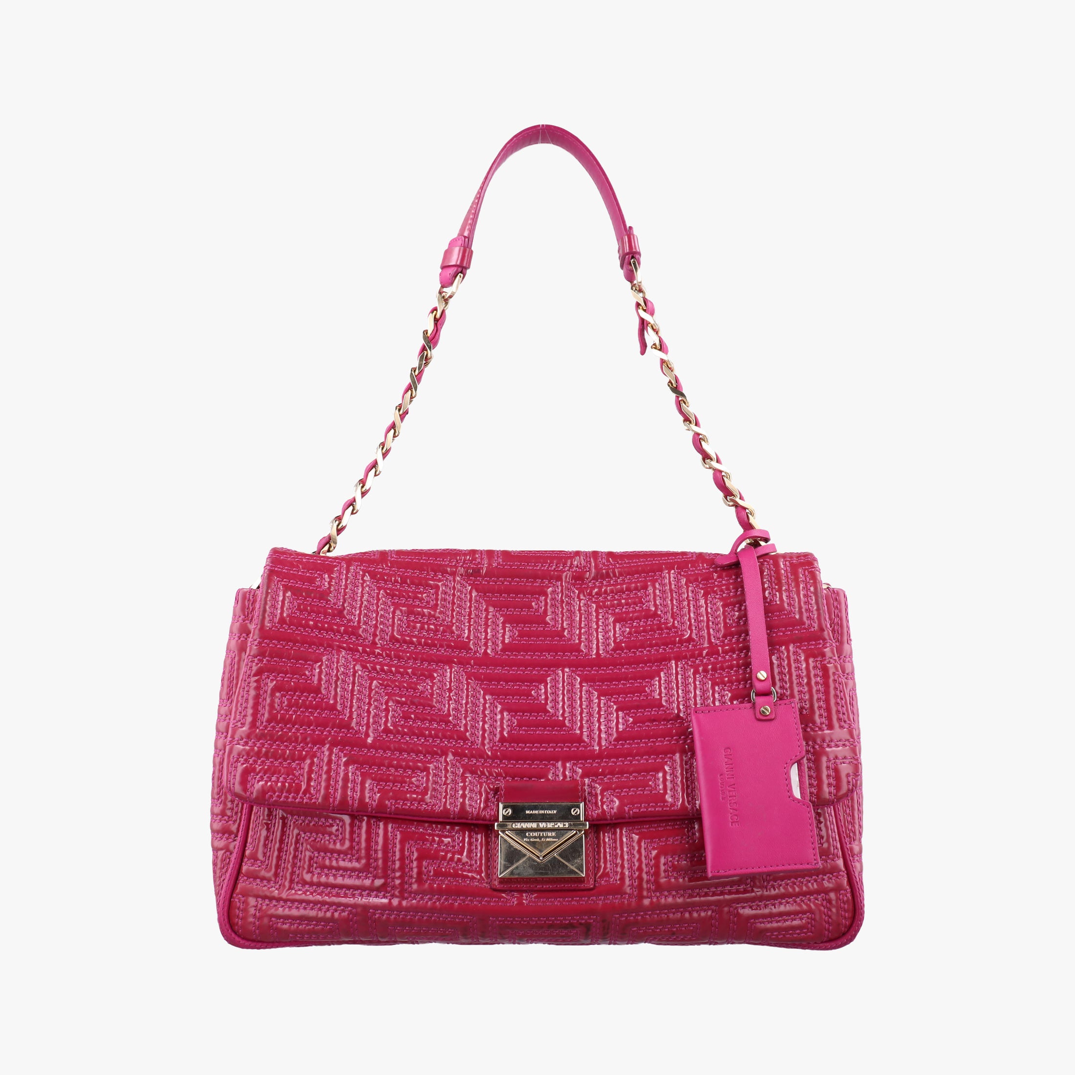 Pre-owned VERSACE Gianni Greca couture Rose Patent  shoulderbag | stylenewstar