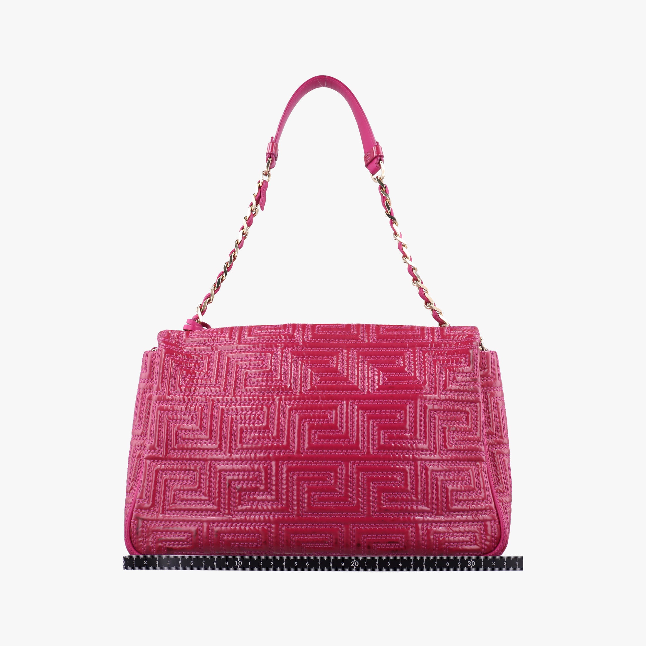 Pre-owned VERSACE Gianni Greca couture Rose Patent  shoulderbag | stylenewstar