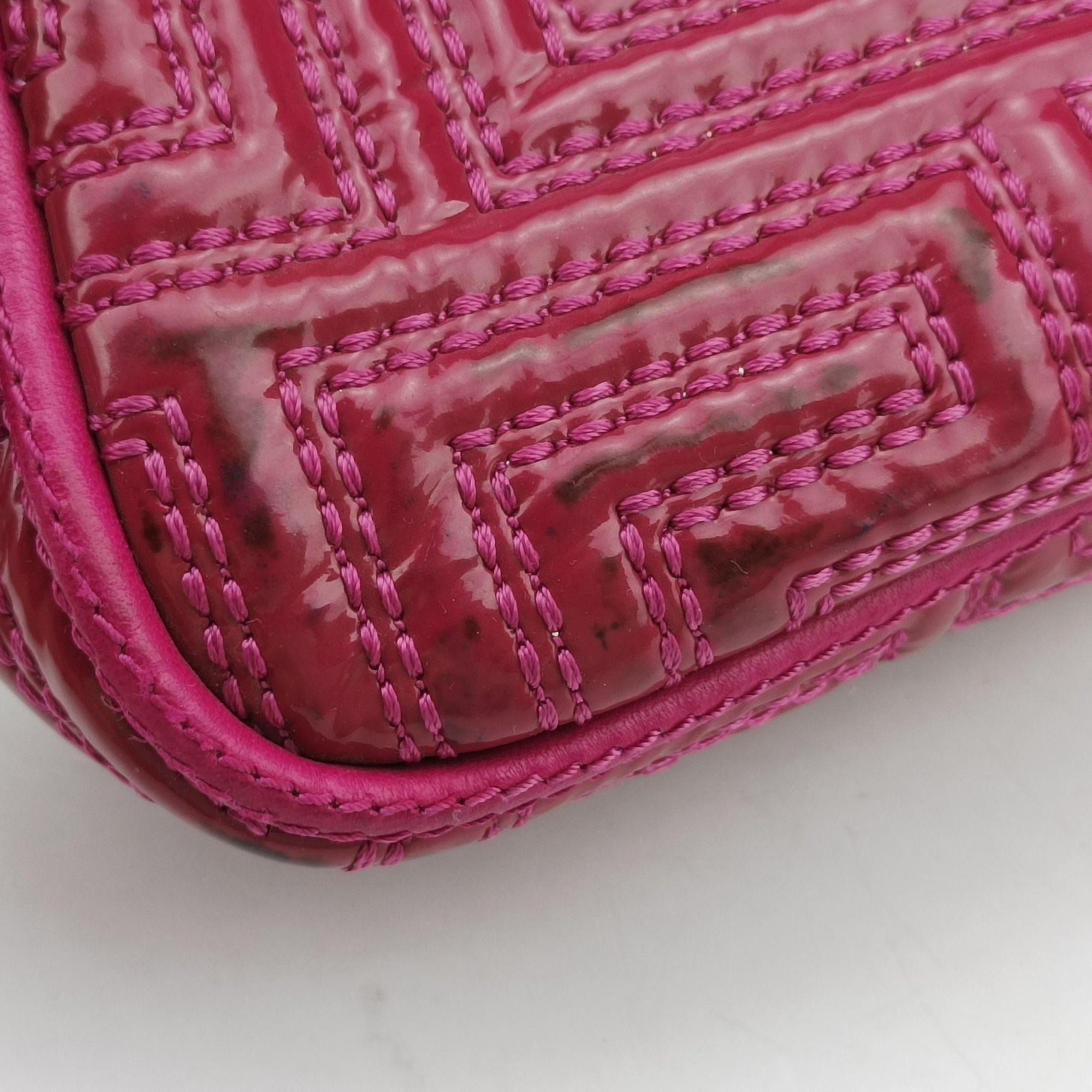 Pre-owned VERSACE Gianni Greca couture Rose Patent  shoulderbag | stylenewstar