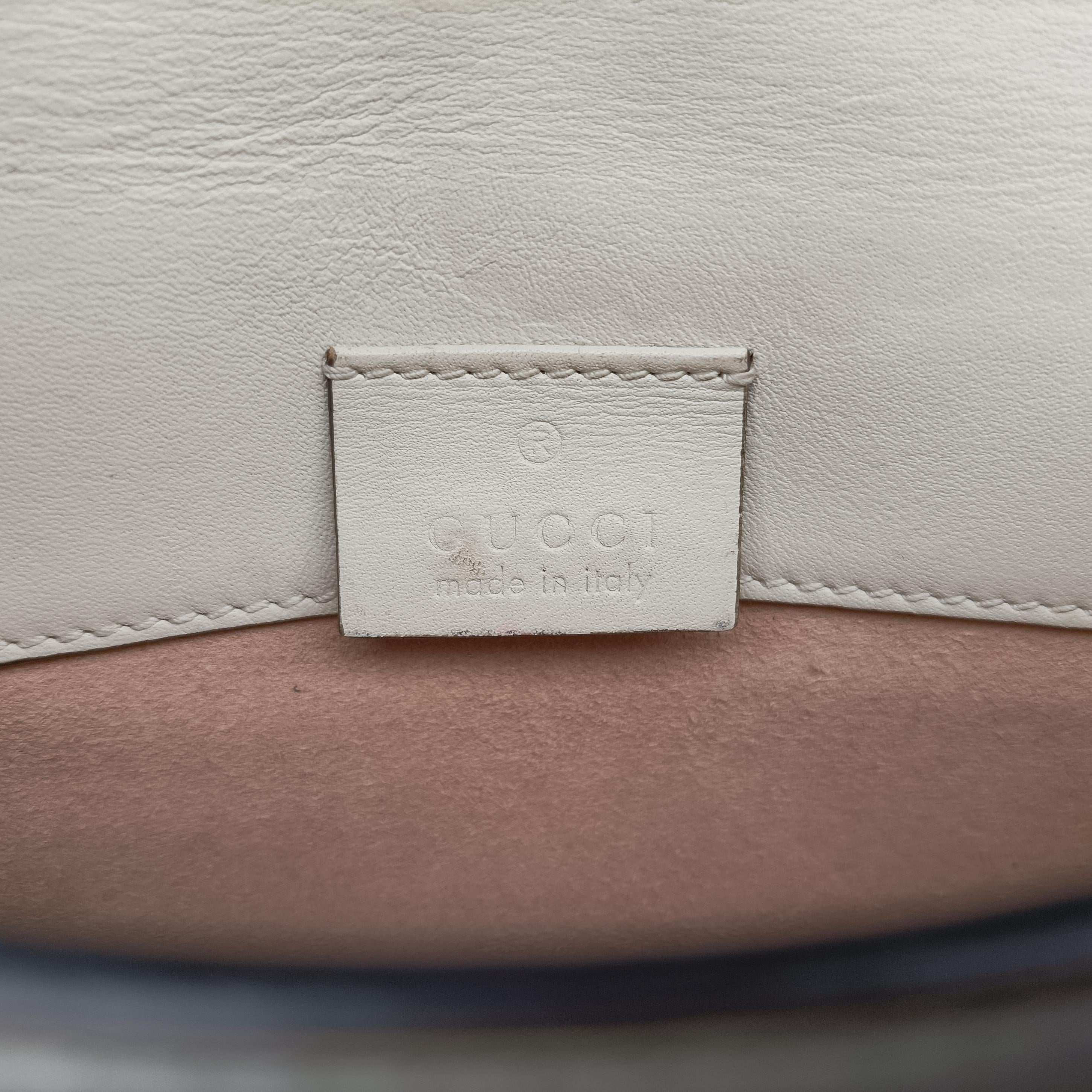 Pre-owned Gucci Sylvie Ivory×Navy×Red Leather 494646 shoulderbag | stylenewstar