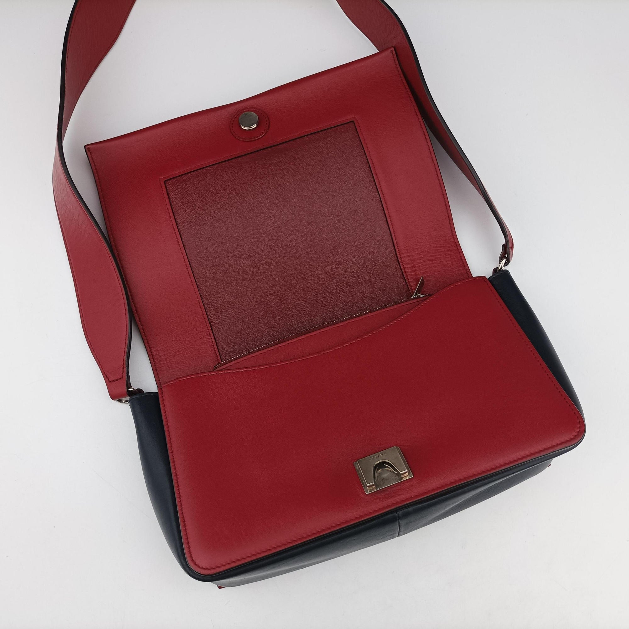 Vintage Celine Frame Navy×red Leather  shoulderbag | stylenewstar