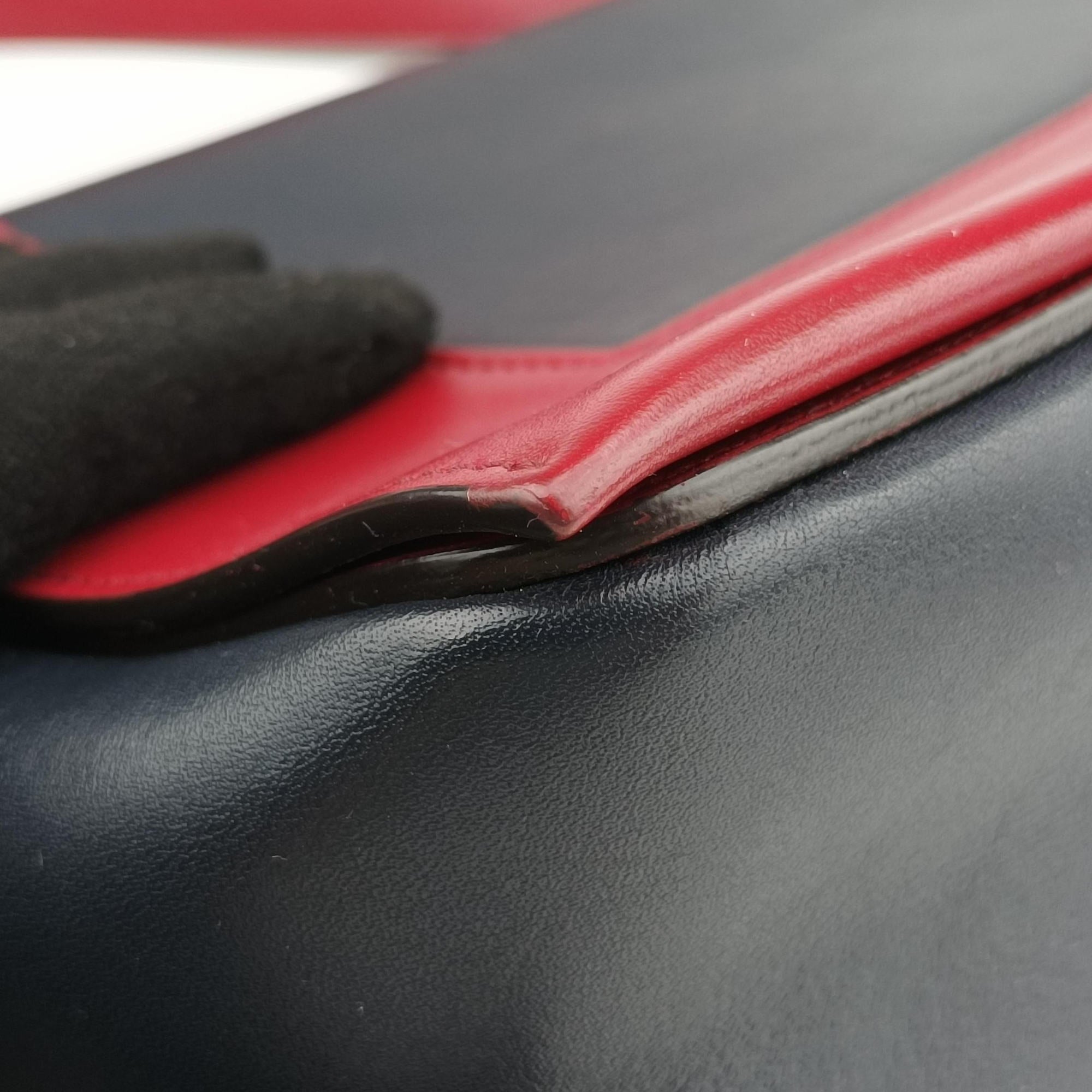 Vintage Celine Frame Navy×red Leather  shoulderbag | stylenewstar