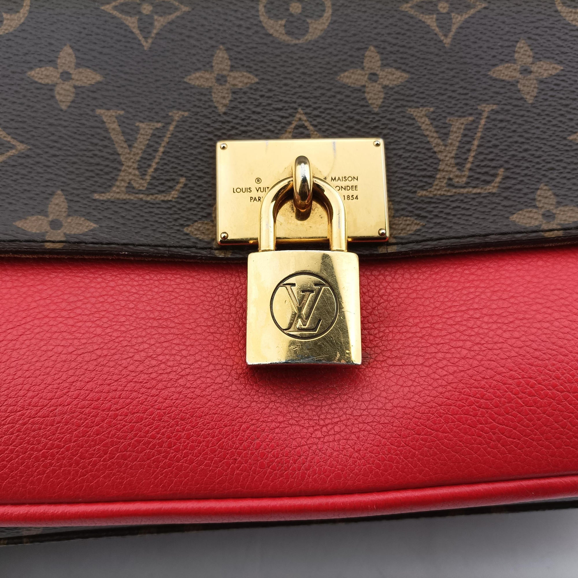 Pre-owned Louis Vuitton MARIGNAN Brown×COQUELICOT Monogram Canvas×calf leather M44286 shoulderbag | stylenewstar