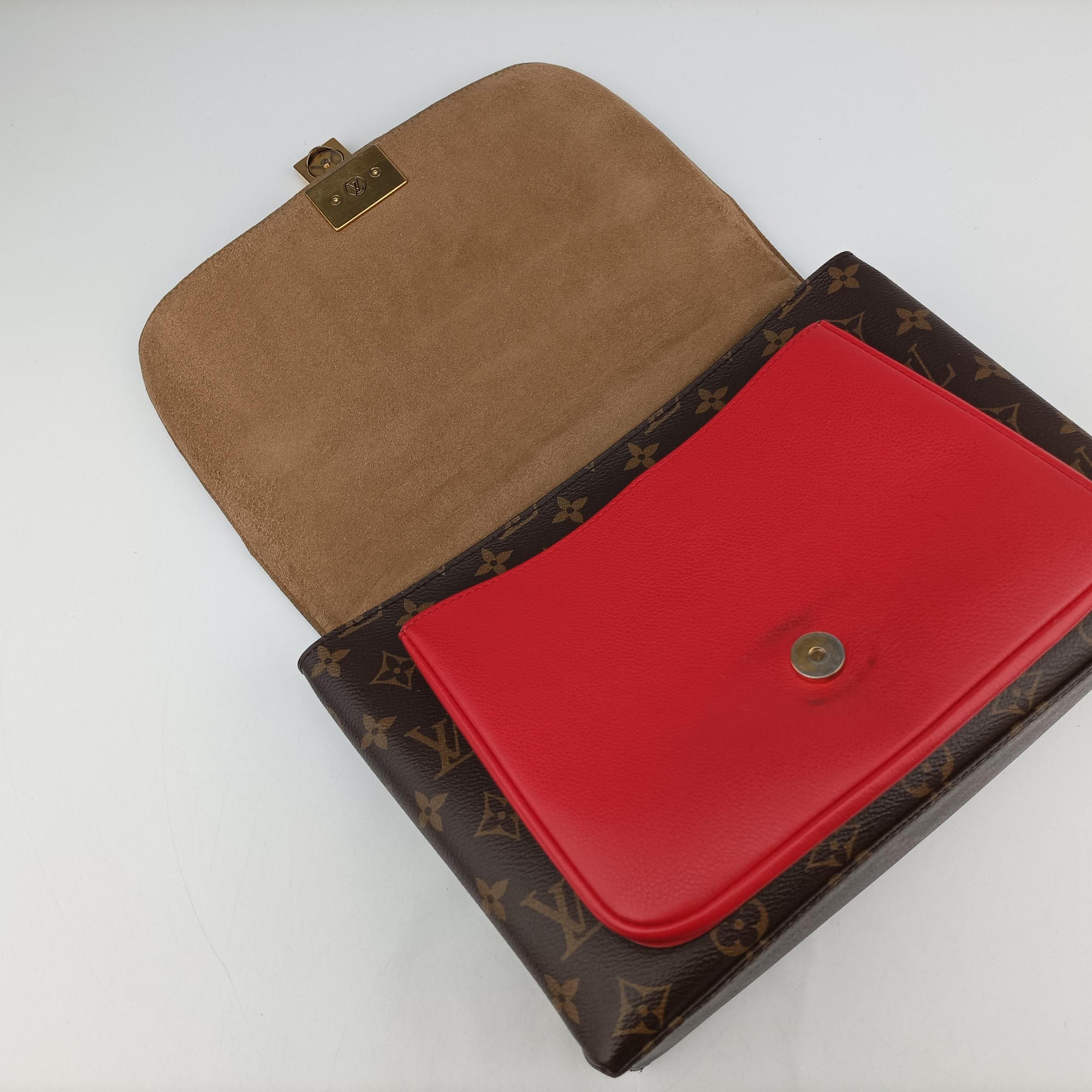 Pre-owned Louis Vuitton MARIGNAN Brown×COQUELICOT Monogram Canvas×calf leather M44286 shoulderbag | stylenewstar